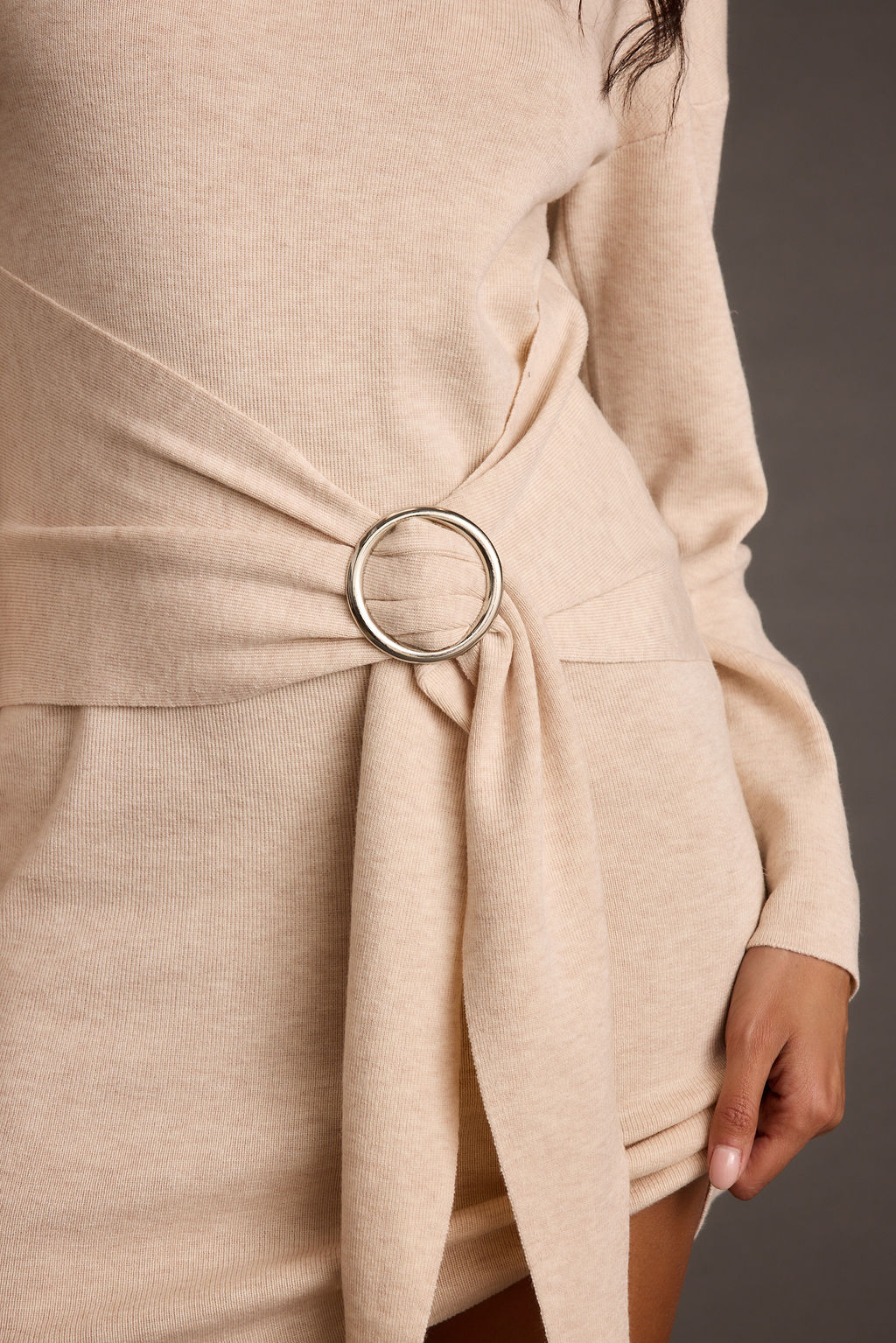 Grayden Cream Belted Mini Dress - Image 3
