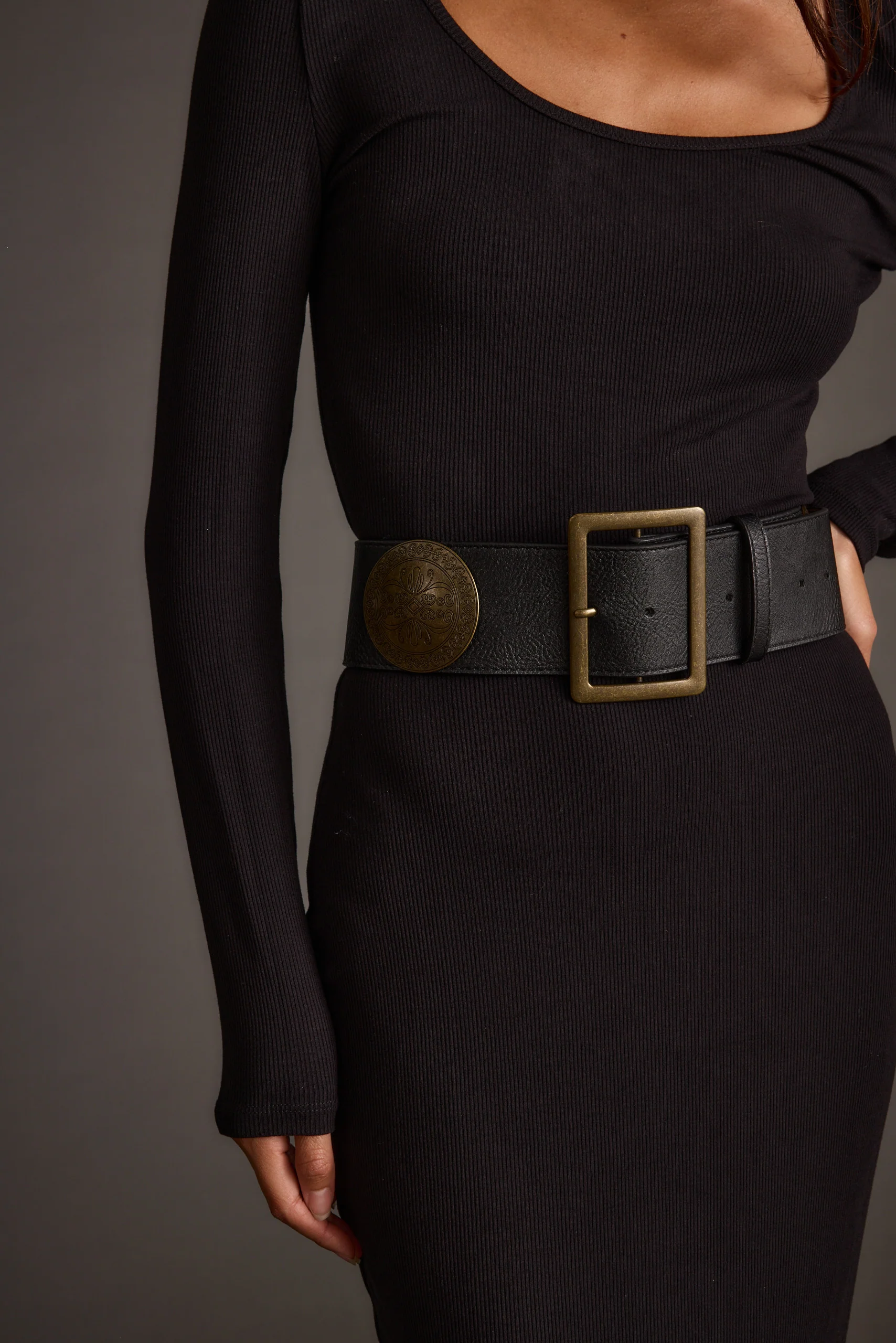 Greenwich Black Medallion Statement Belt - Image 2