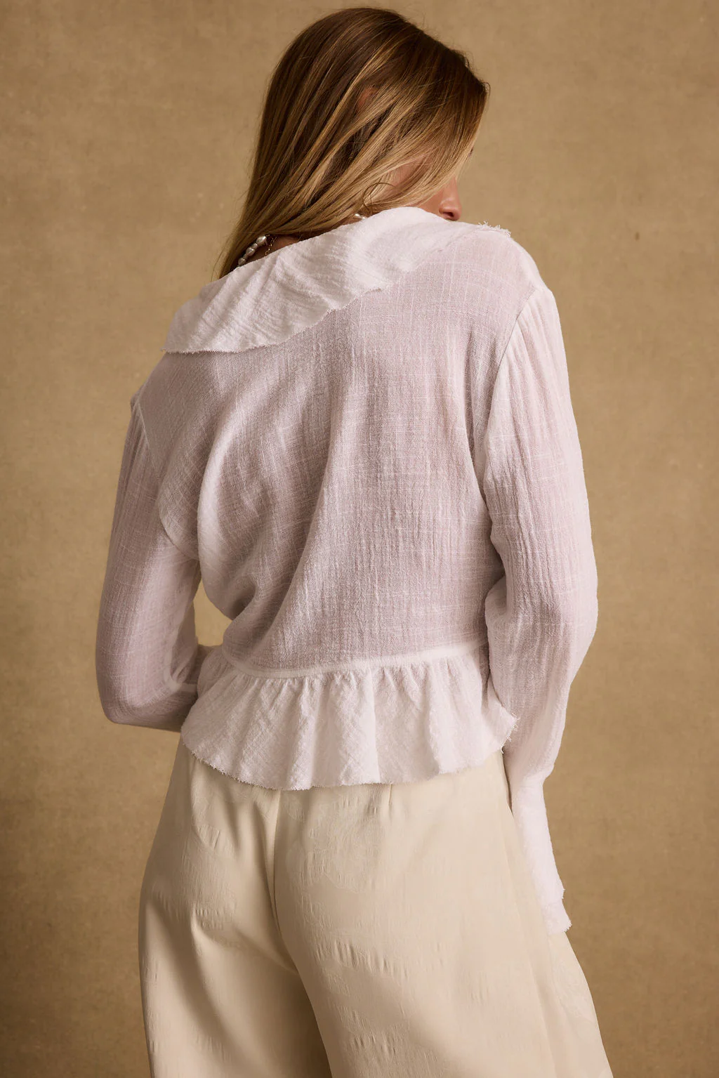 Guilliana White Ruffle Blouse - Image 8