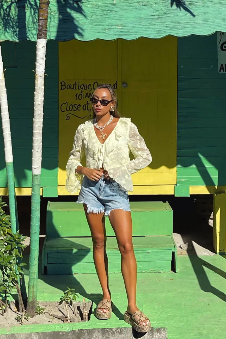 Guilliana Yellow Ruffle Blouse - Image 12