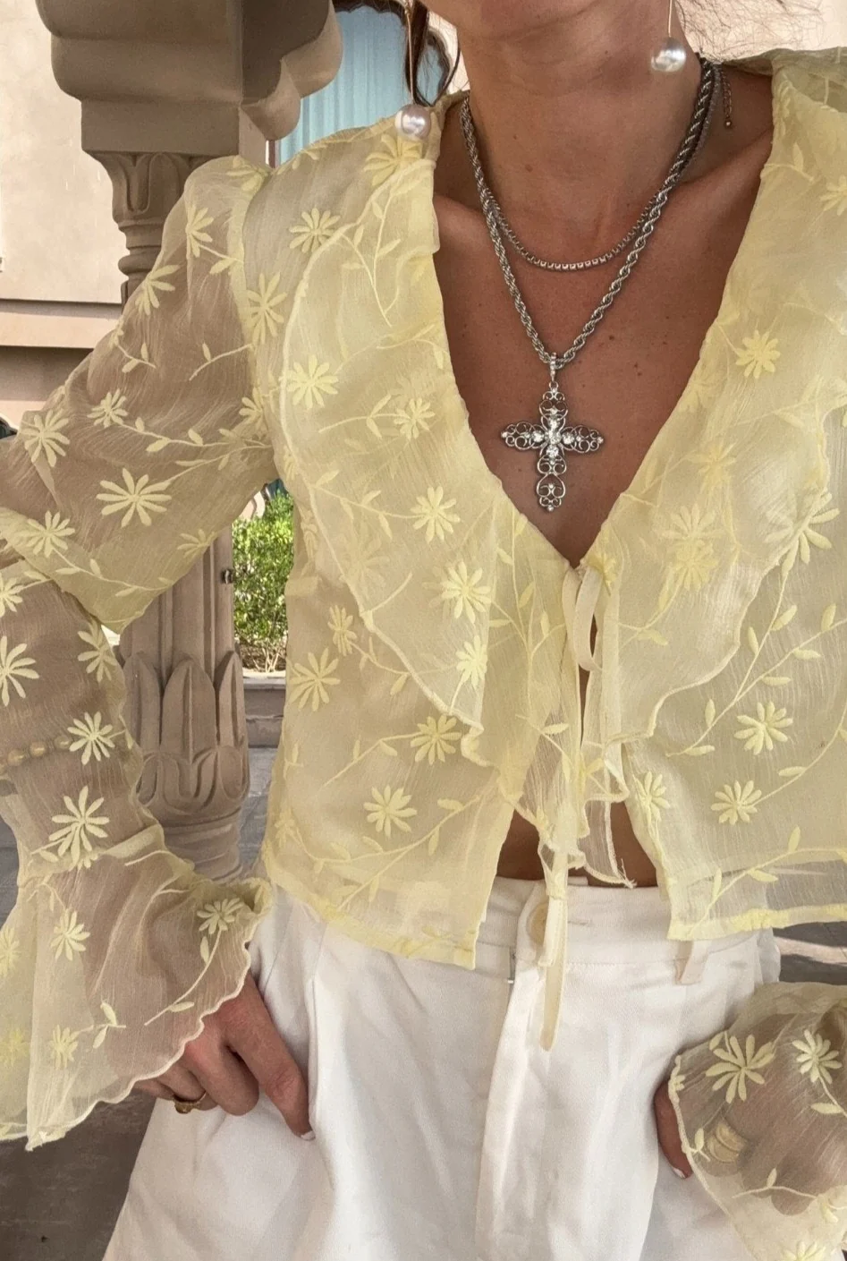 Guilliana Yellow Ruffle Blouse - Image 8