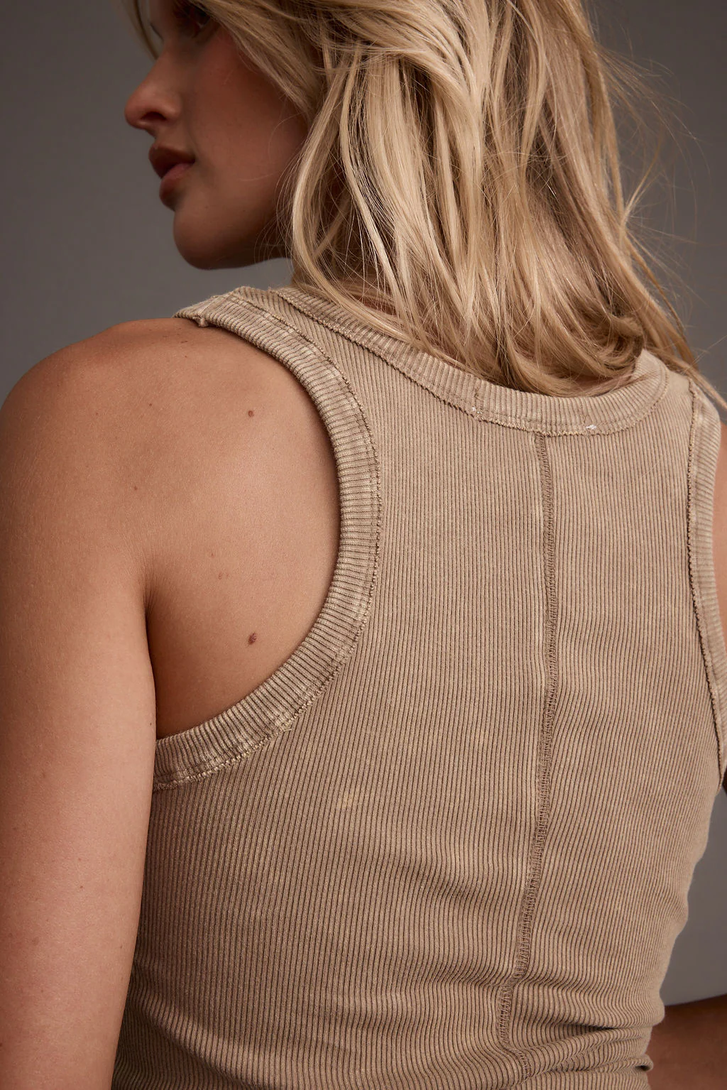 Gwen Taupe Scoop Neck Tank - Image 3