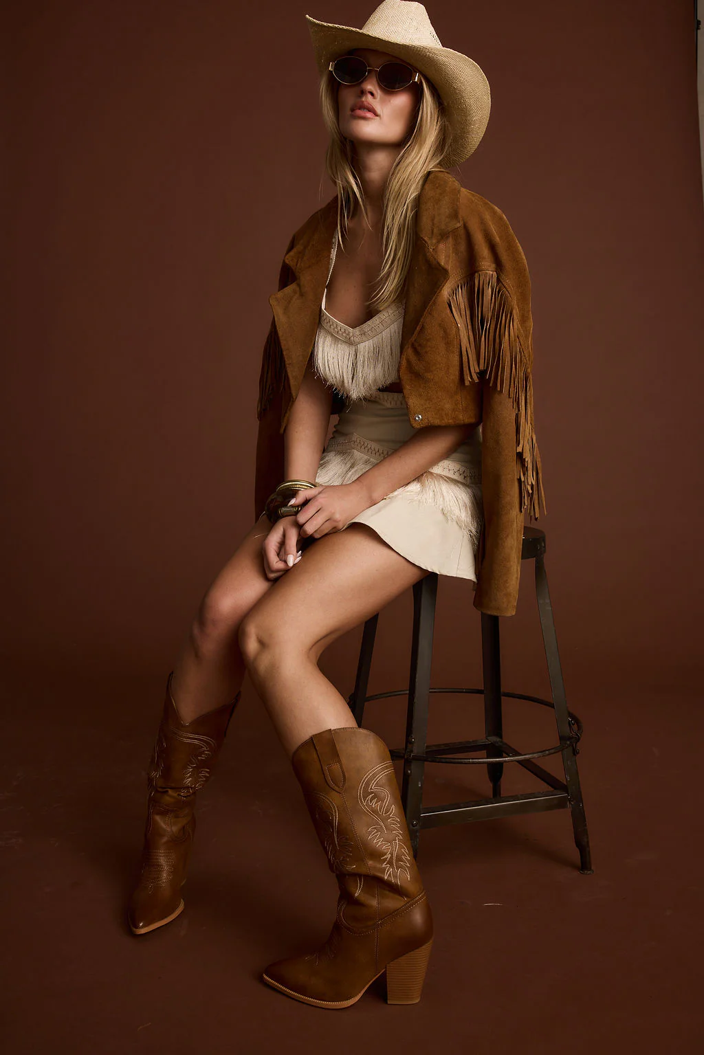 Haven Ivory Fringe Cutout Mini Dress - Image 4