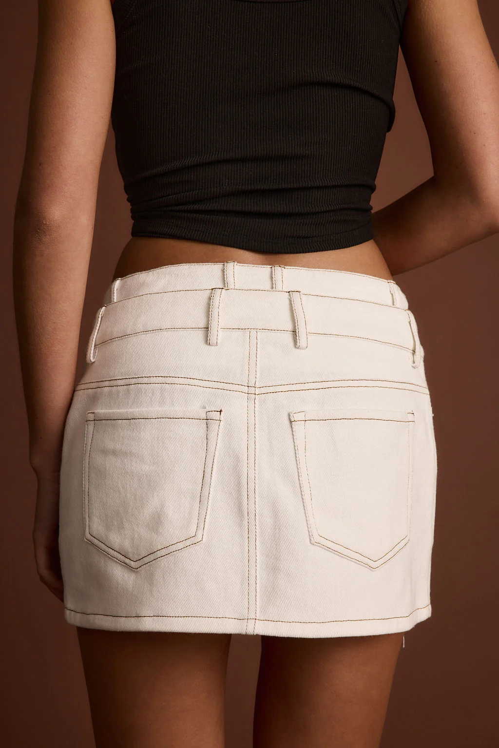 Hilly White Denim Micro Mini Skirt - Image 4