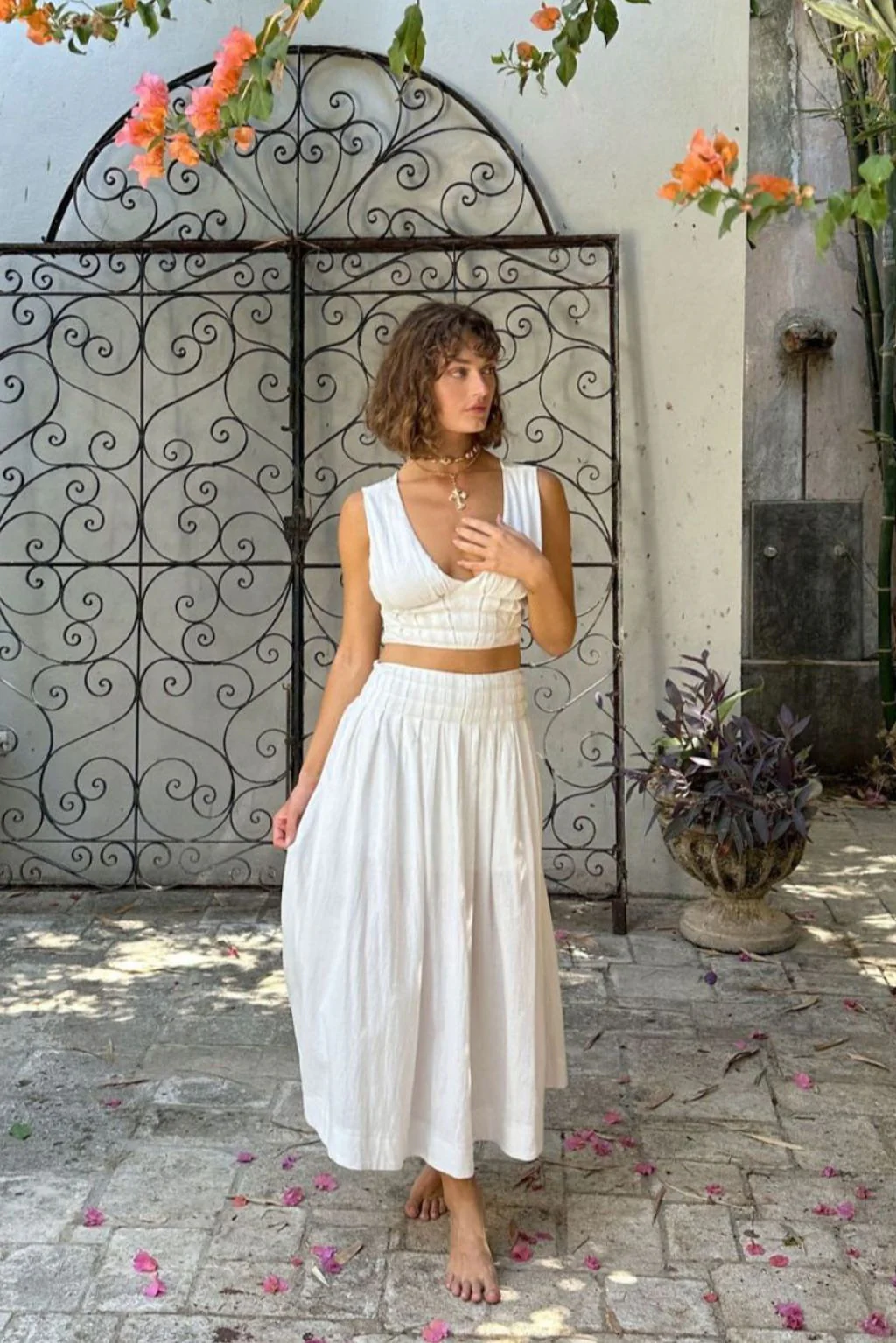 Horizon White Maxi Skirt - Image 5