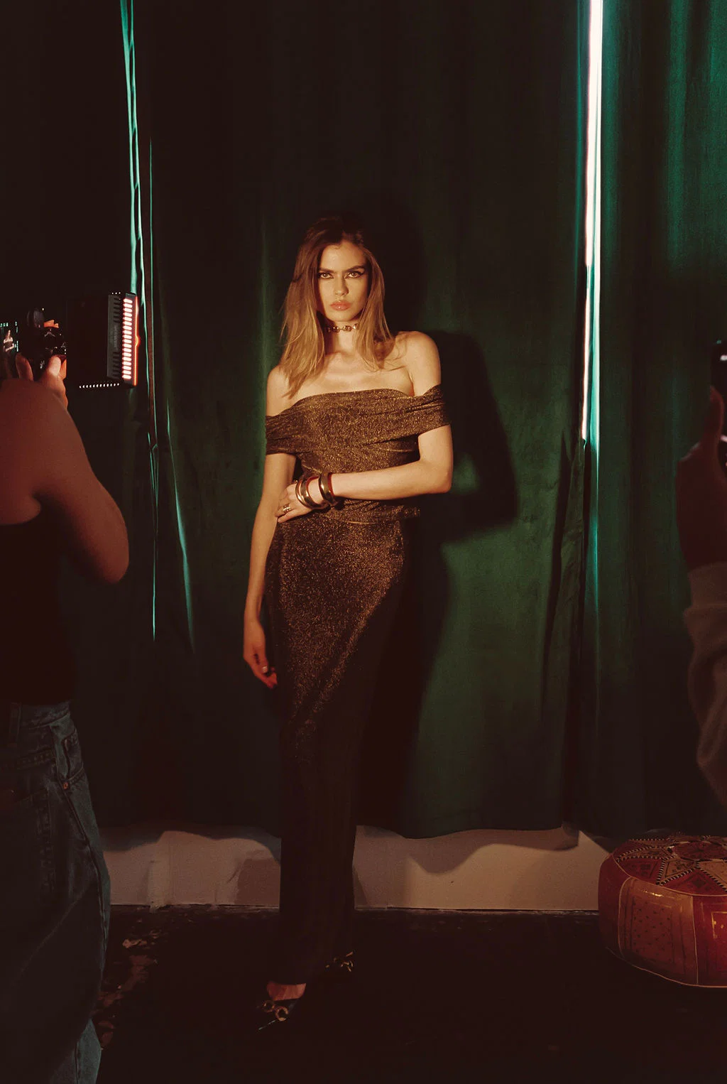 Hypnotized Gold Lurex Maxi Skirt - Image 3
