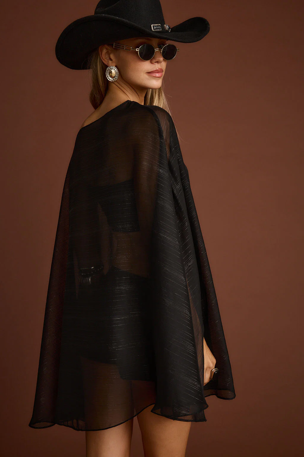 Indie Black Cape Dress - Image 3