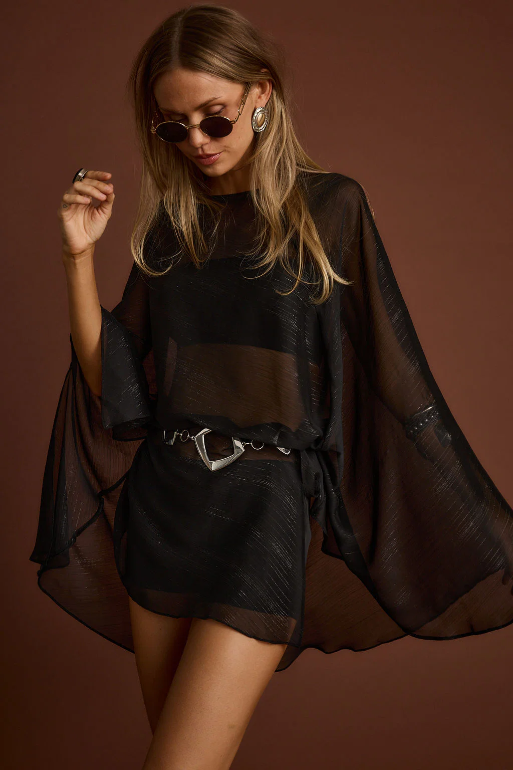Indie Black Cape Dress - Image 4