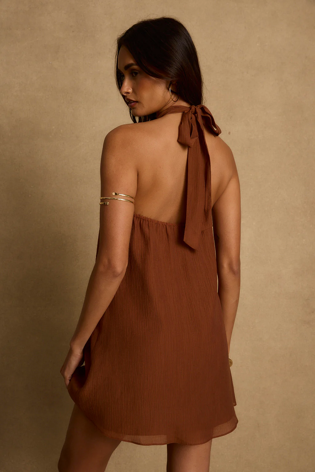 Iris Terracotta Shift Mini Dress - Image 2