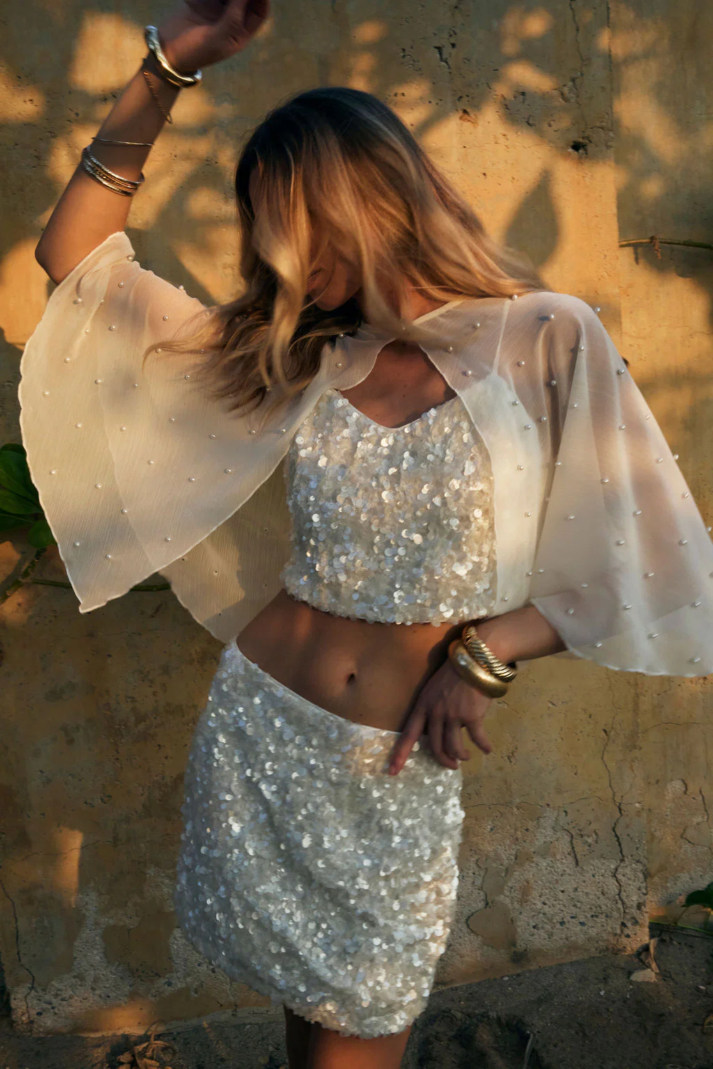 Isadora Pearl Embellished Cape - Image 3