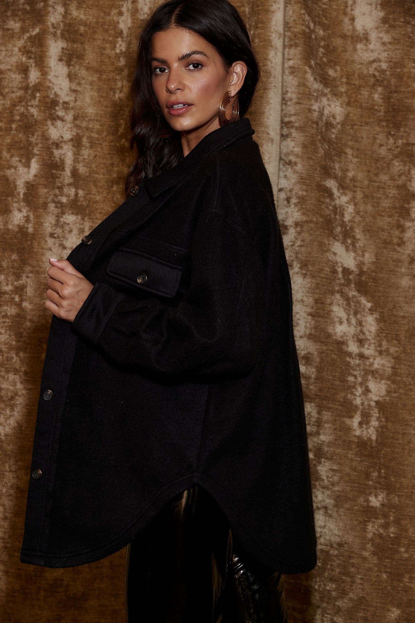 Jayne Black Cozy Button Up Shirt - Image 7