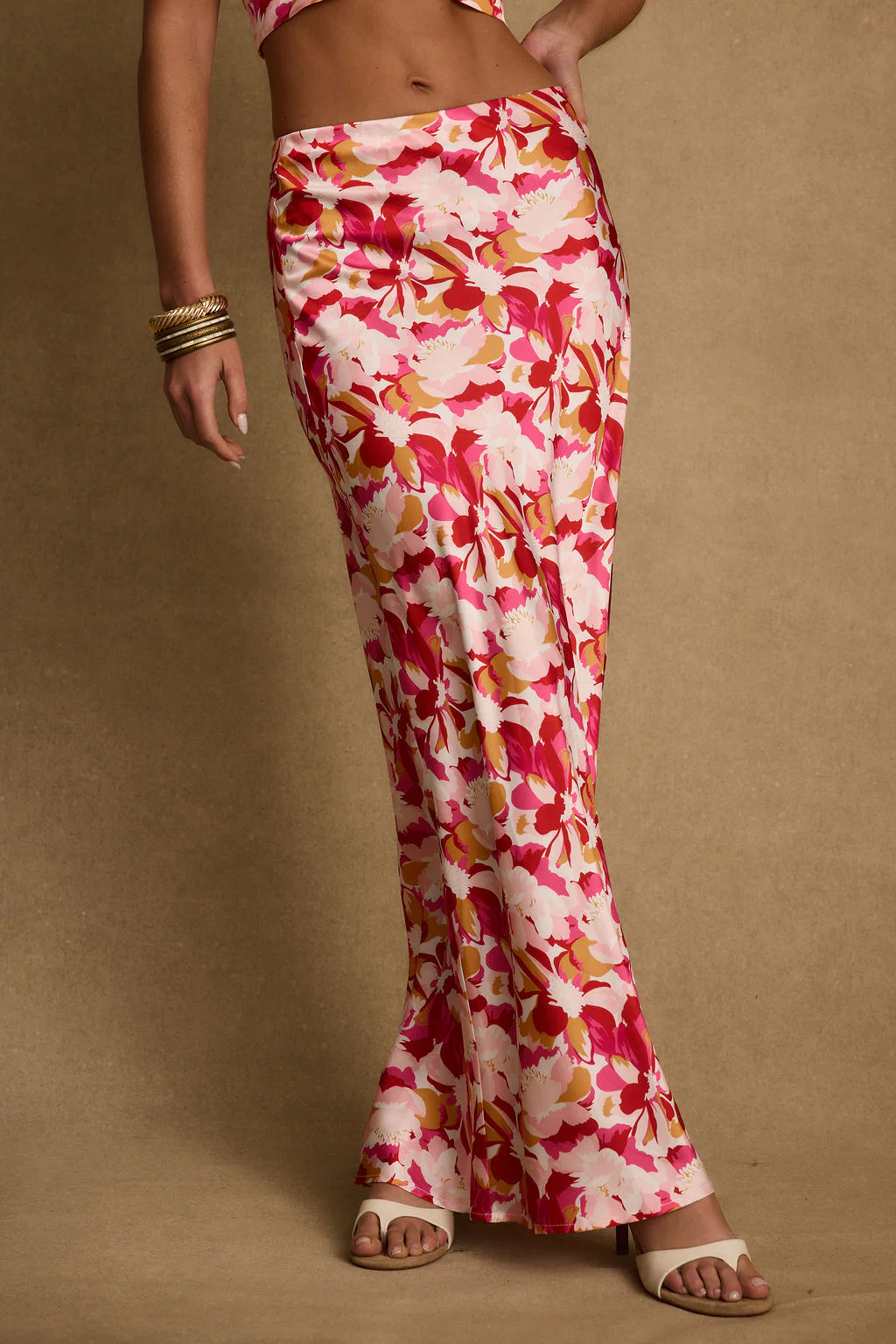 Joelle Pink Floral Maxi Skirt - Image 2