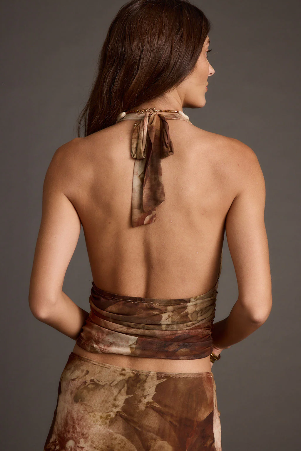 Jane Floral Mesh Halter Top - Image 2