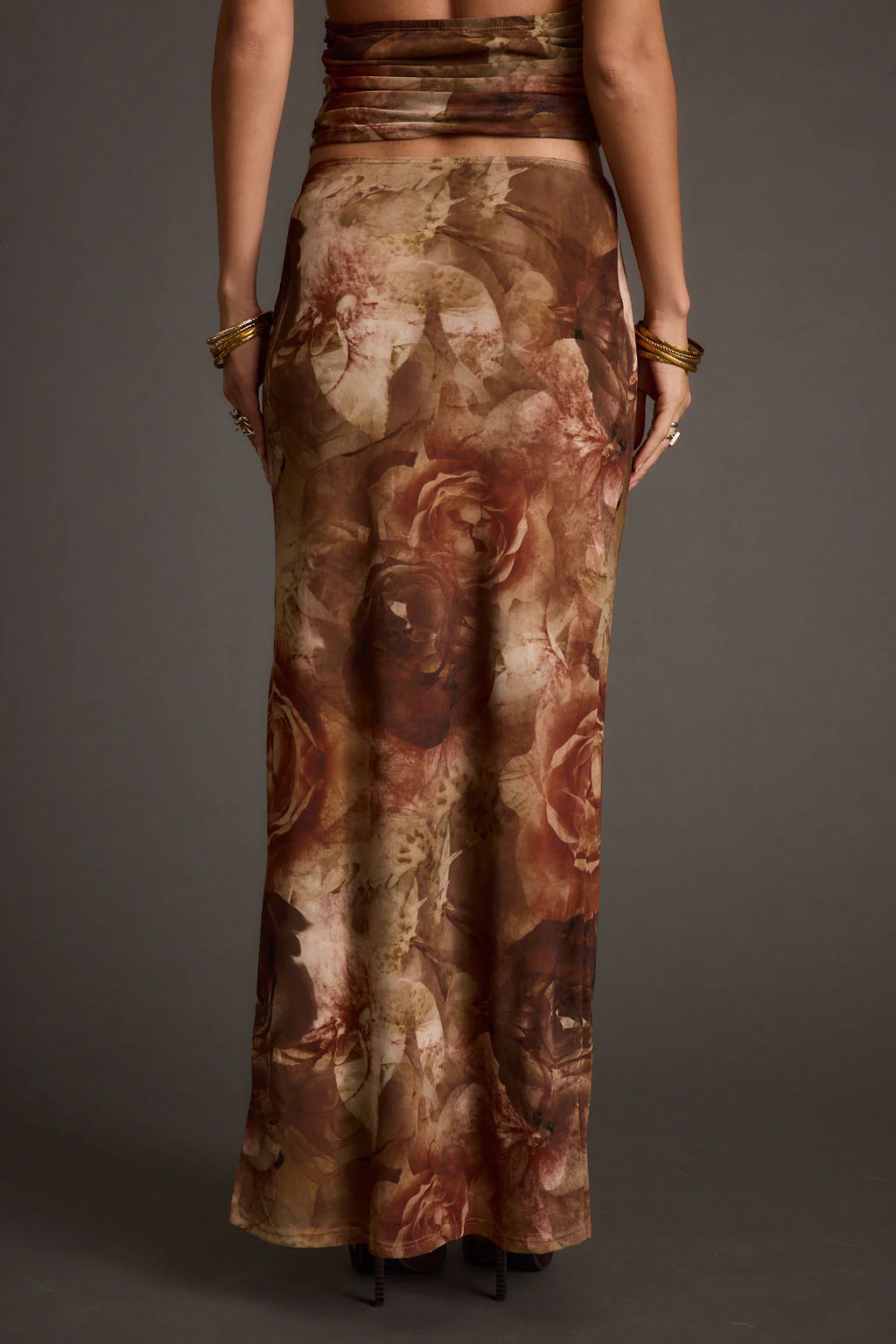 Julia Floral Mesh Maxi Skirt - Image 3