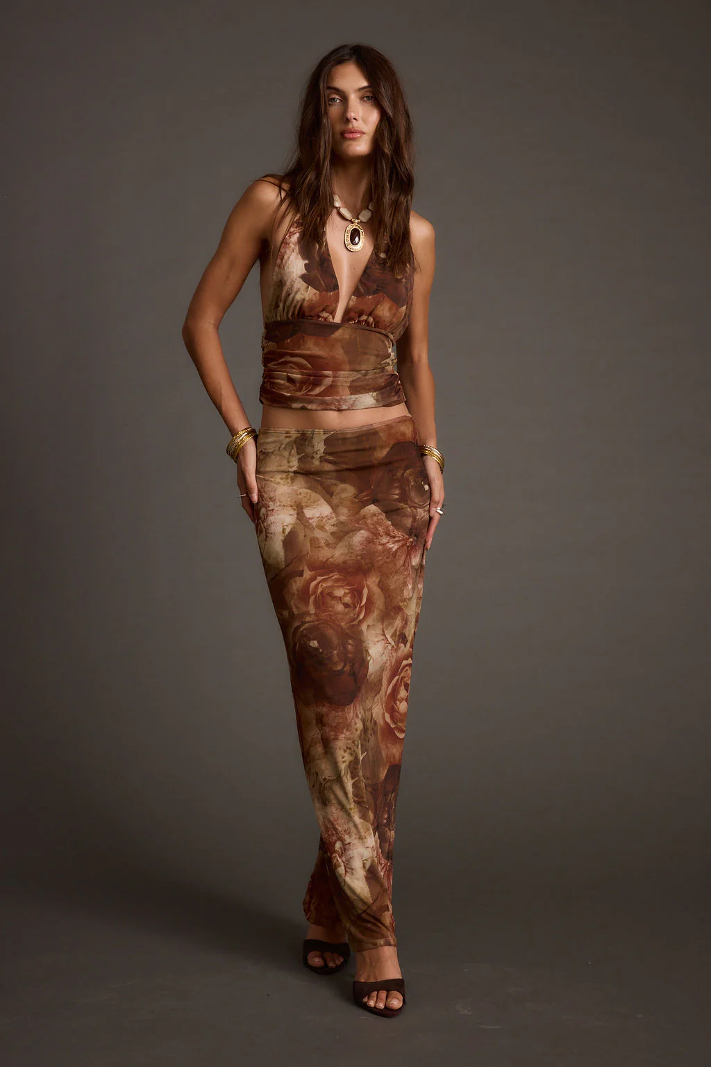 Julia Floral Mesh Maxi Skirt - Image 4