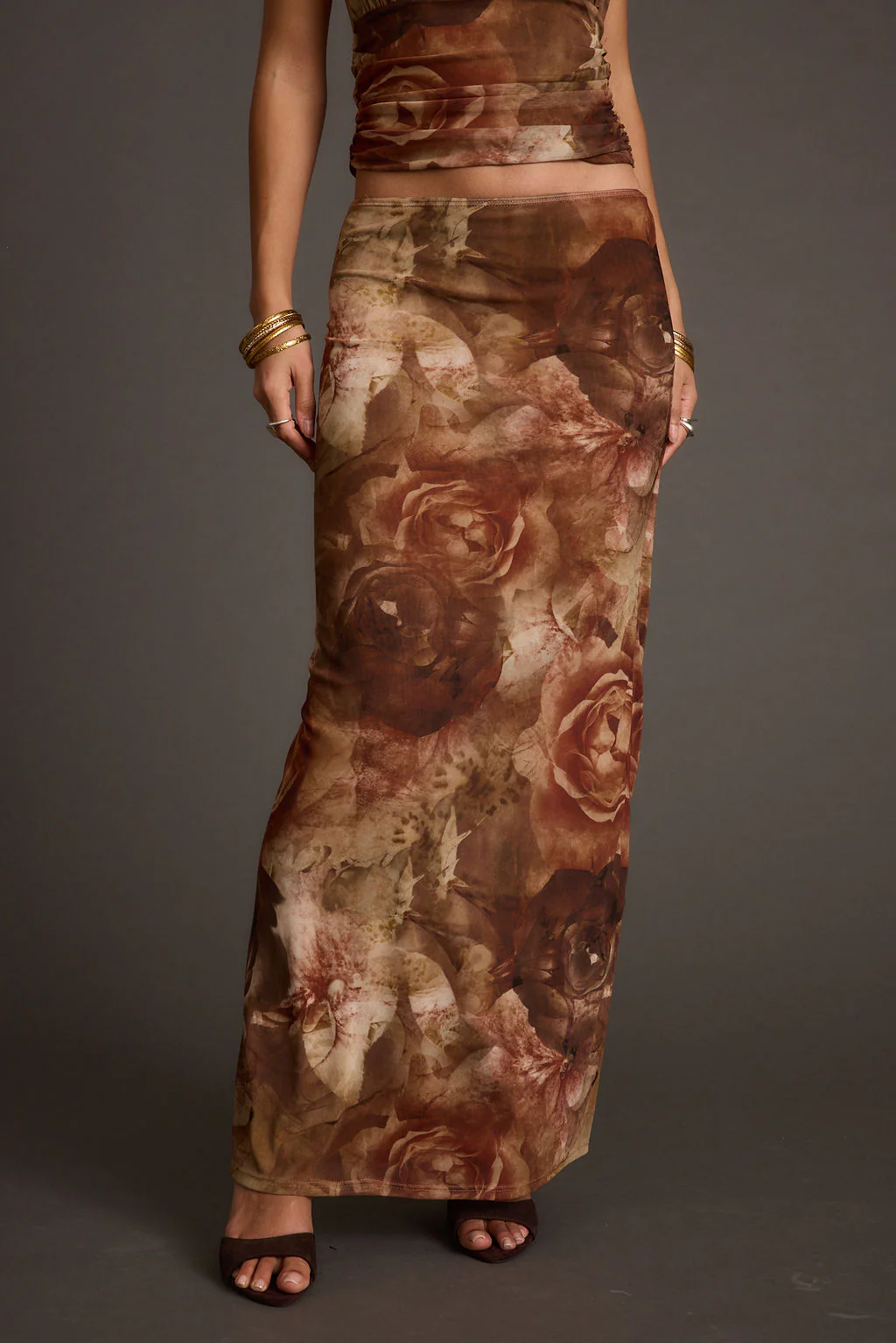Julia Floral Mesh Maxi Skirt - Image 6