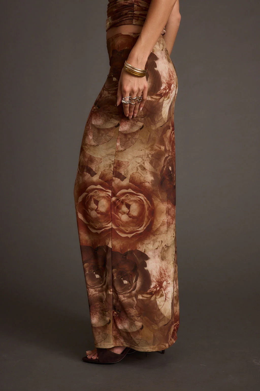 Julia Floral Mesh Maxi Skirt - Image 7
