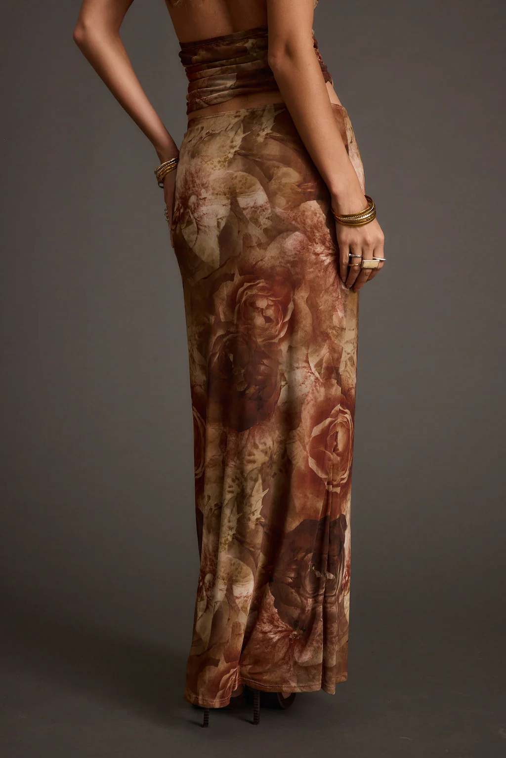 Julia Floral Mesh Maxi Skirt - Image 8