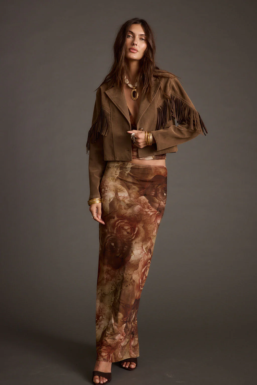 Julia Floral Mesh Maxi Skirt - Image 9