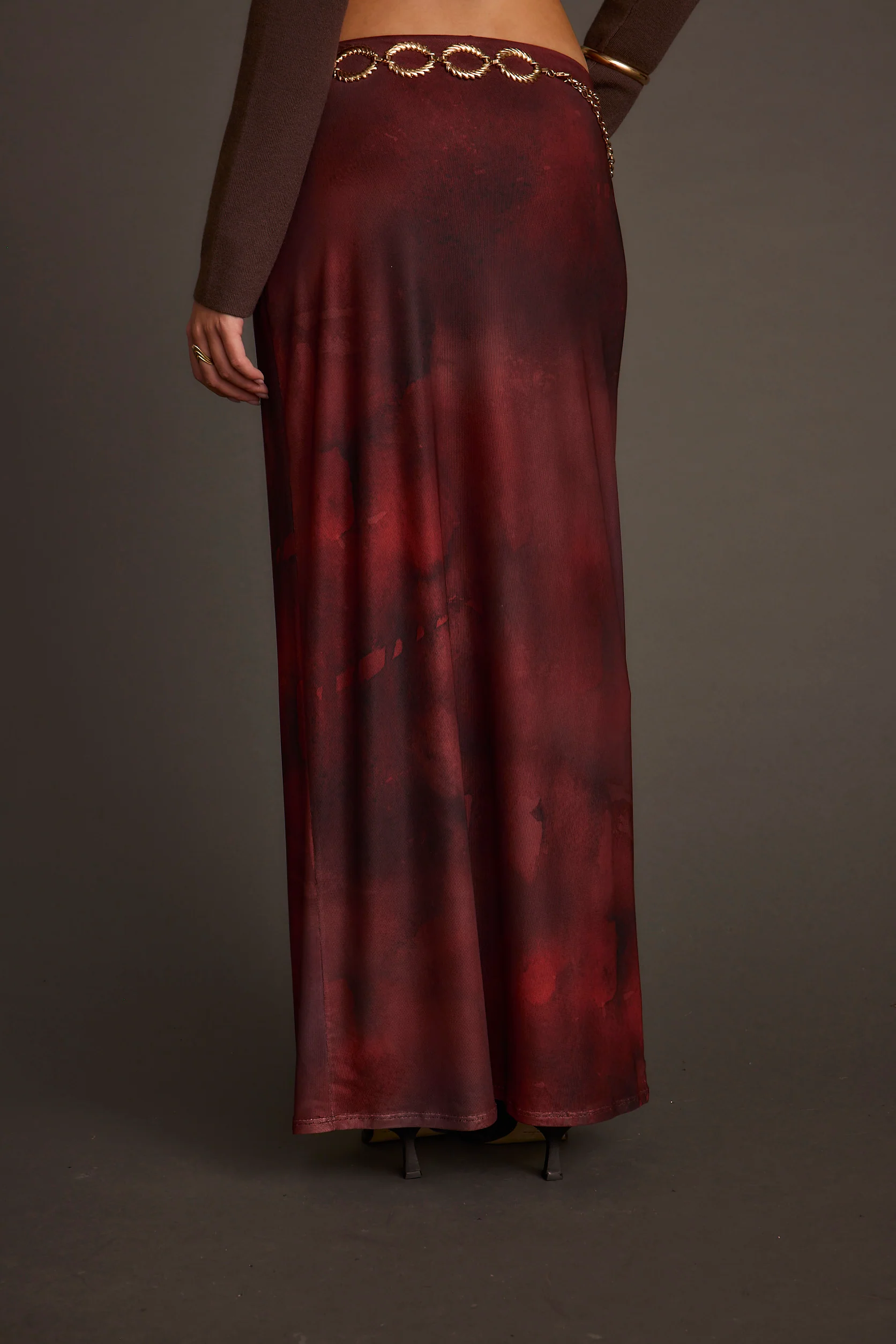 Julia Mulberry Blur Mesh Maxi Skirt - Image 4