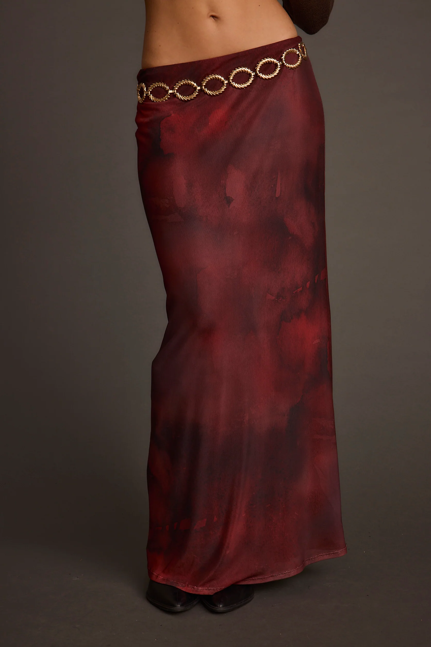 Julia Mulberry Blur Mesh Maxi Skirt - Image 7
