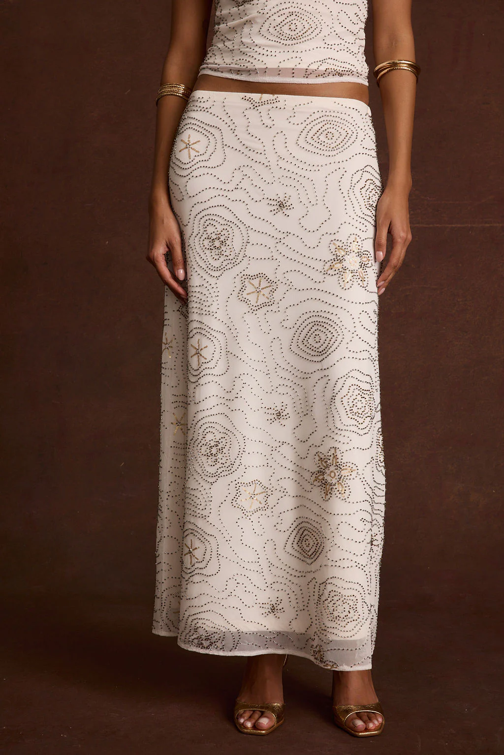 Julia White Beaded Maxi Skirt - Image 8