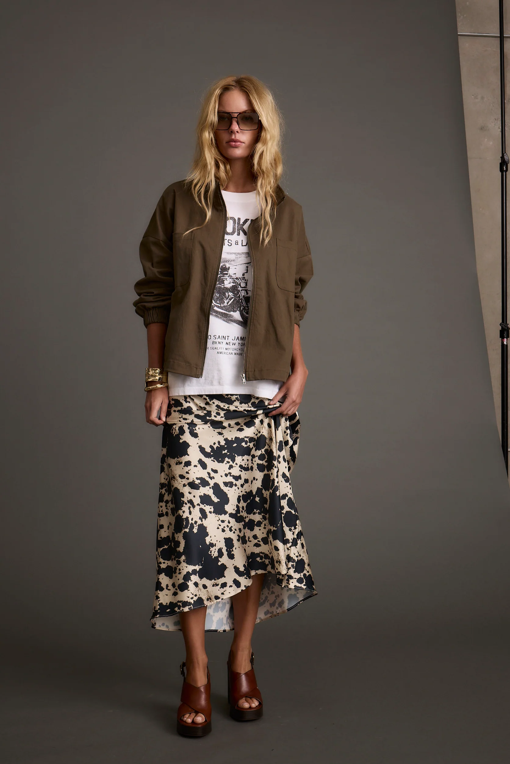 Kacey Cowhide Maxi Skirt - Image 11