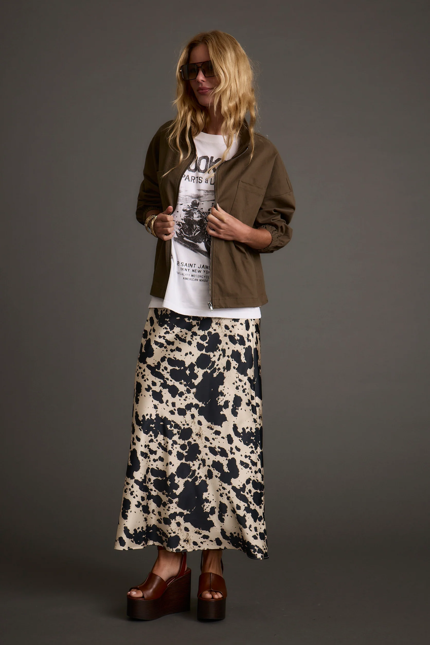 Kacey Cowhide Maxi Skirt - Image 12