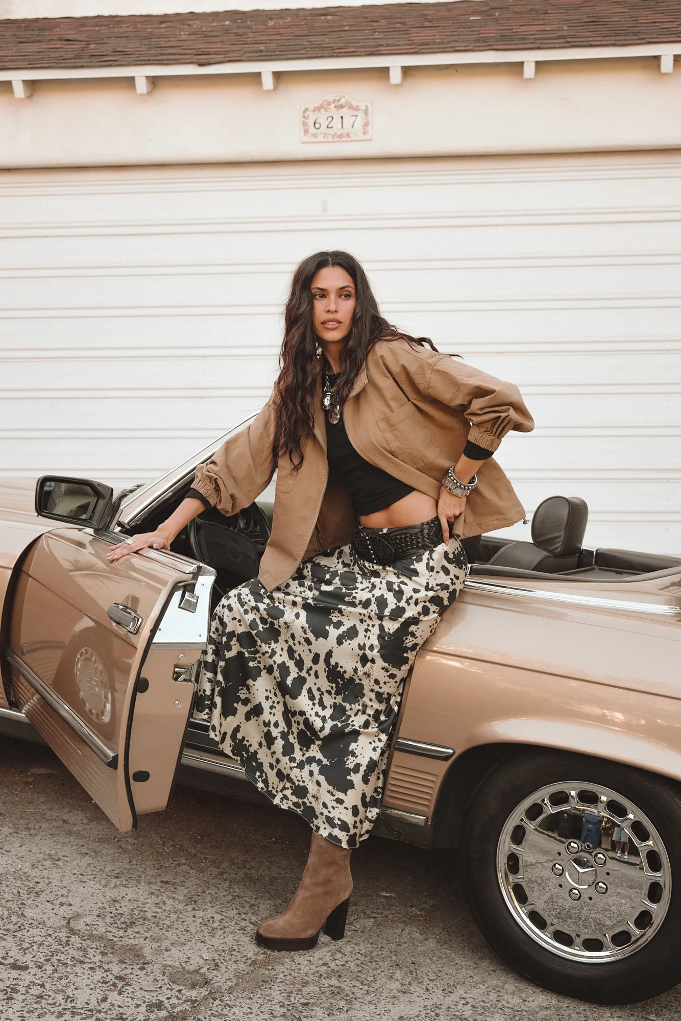 Kacey Cowhide Maxi Skirt - Image 5