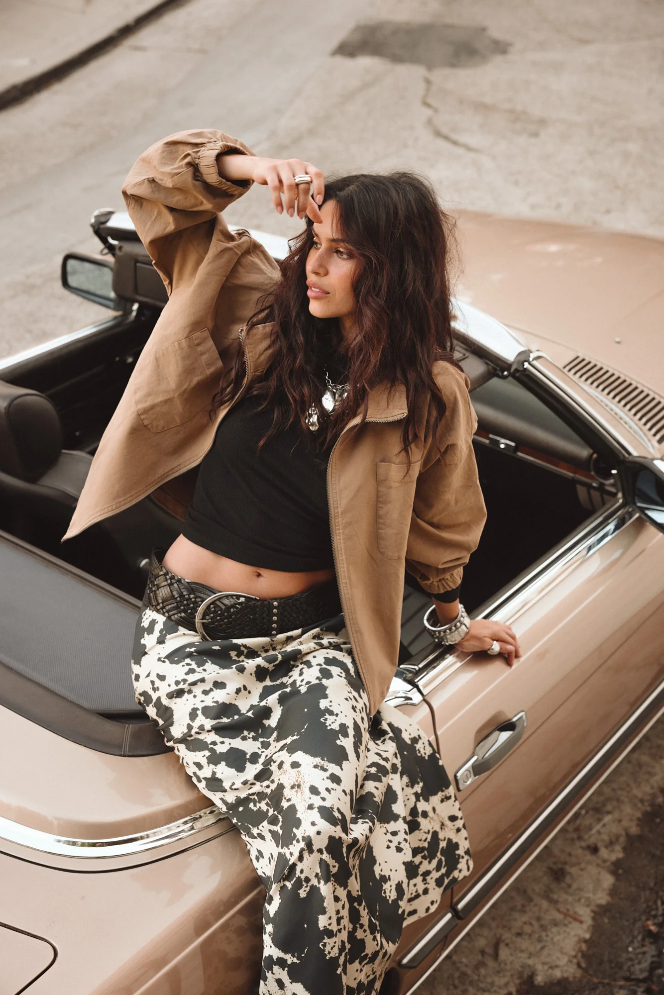 Kacey Cowhide Maxi Skirt - Image 8
