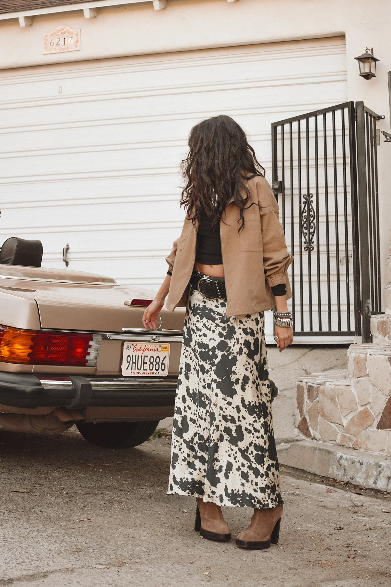 Kacey Cowhide Maxi Skirt - Image 9