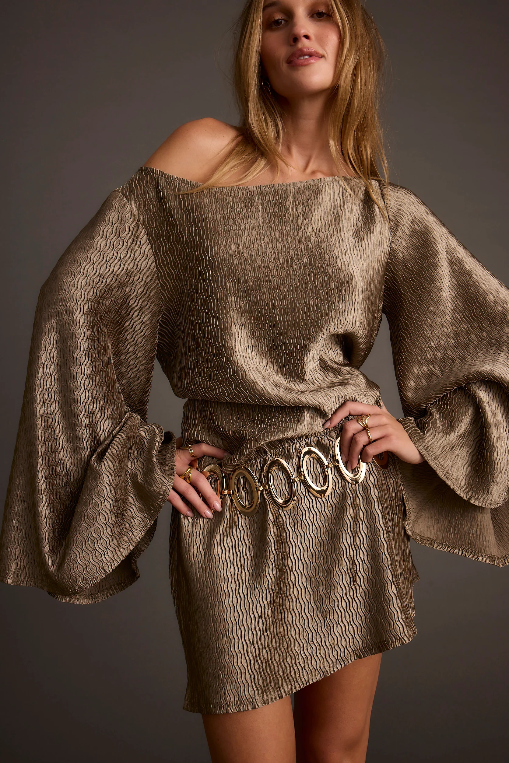 Kahlo Gunmetal Mini Dress - Image 3
