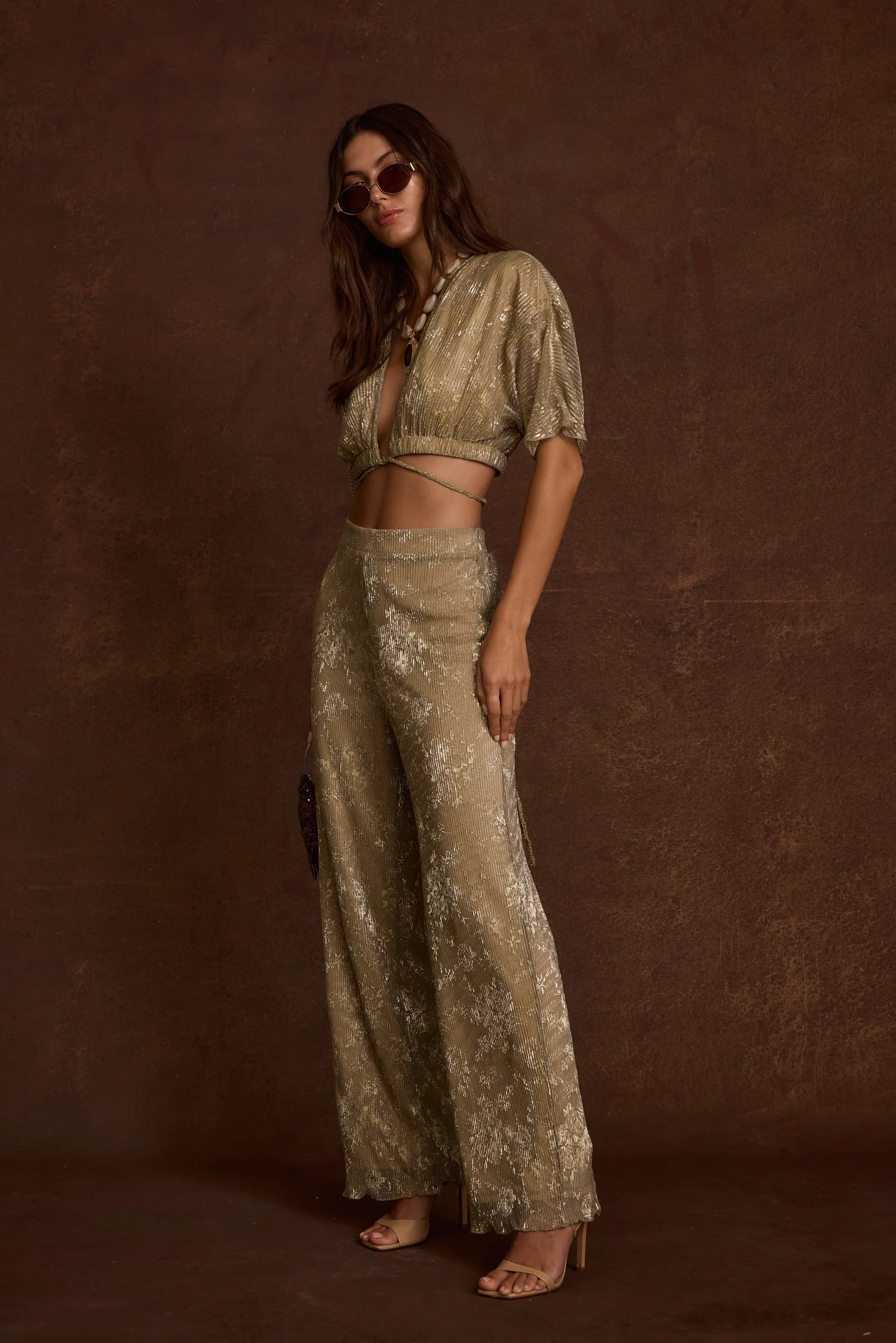 Kaia Gold Metallic Pant - Image 11