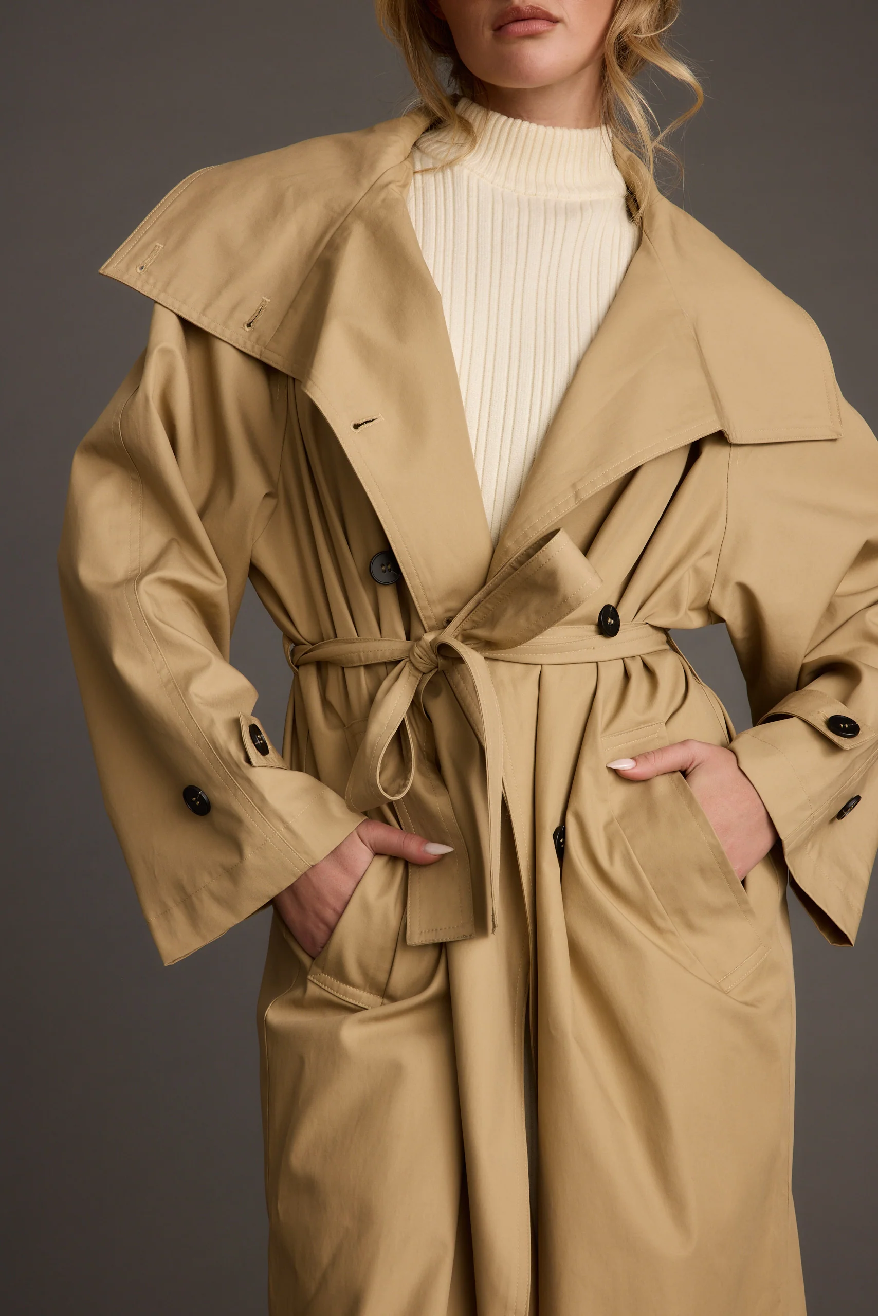 Moss Khaki Classic Trench Coat - Image 8