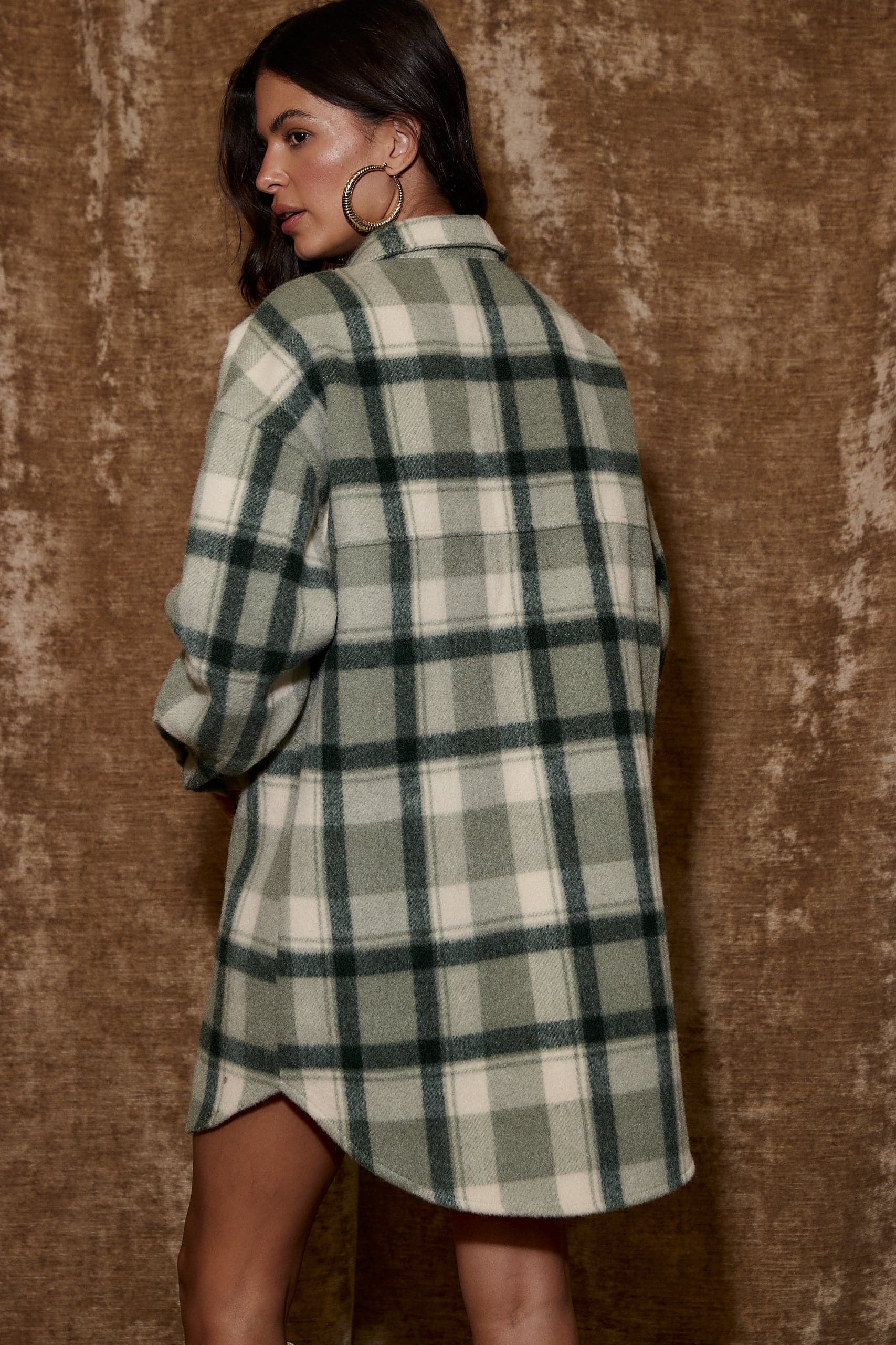 Kellan Emerald Plaid Mini Dress - Image 12