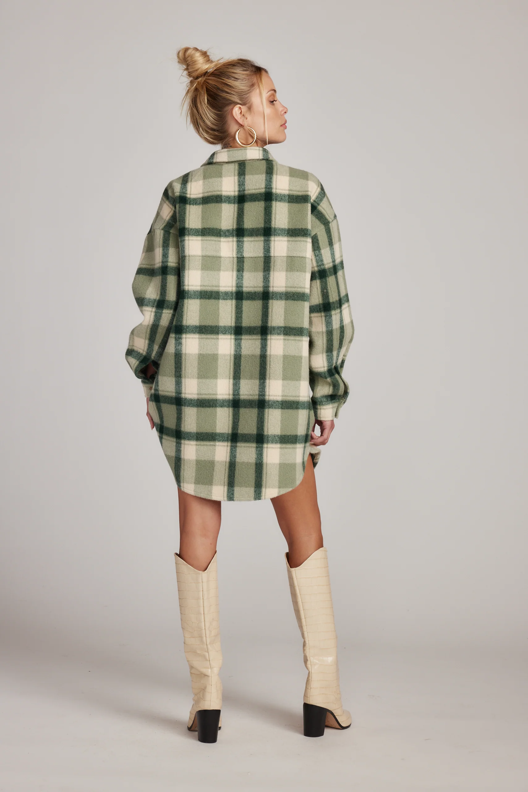 Kellan Emerald Plaid Mini Dress - Image 7