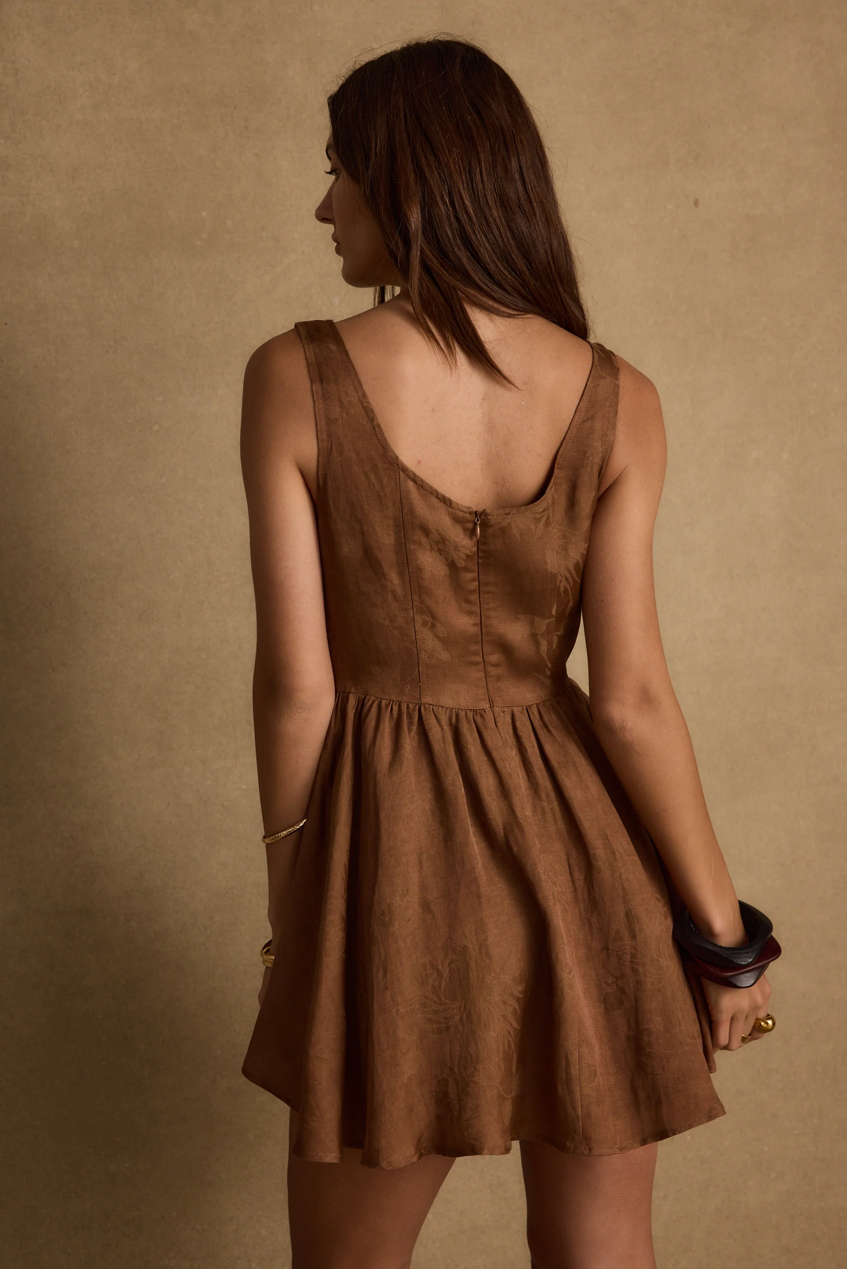 Kit Mocha Floral Micro Mini Dress - Image 5