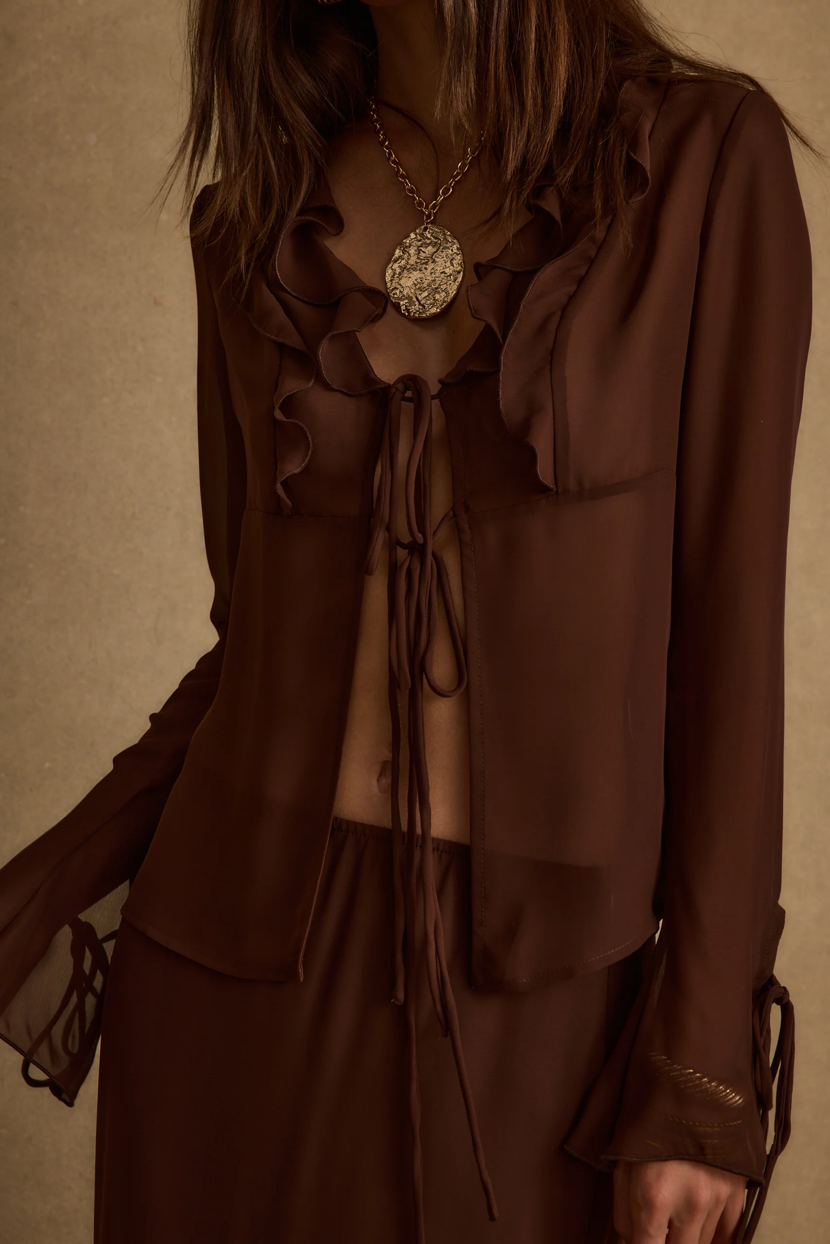Layla Mocha Long Sleeve Top - Image 5
