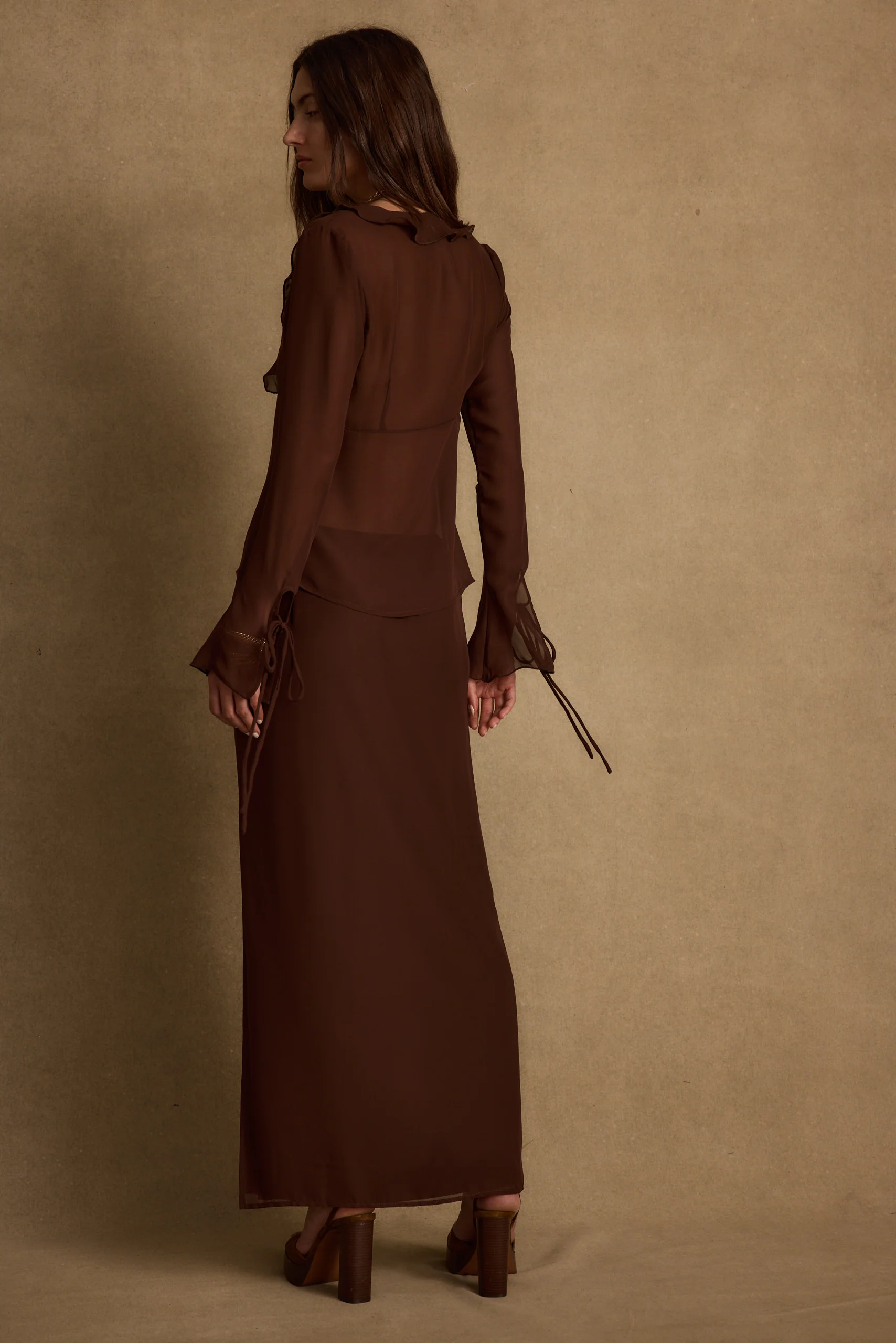 Layla Mocha Maxi Skirt - Image 3