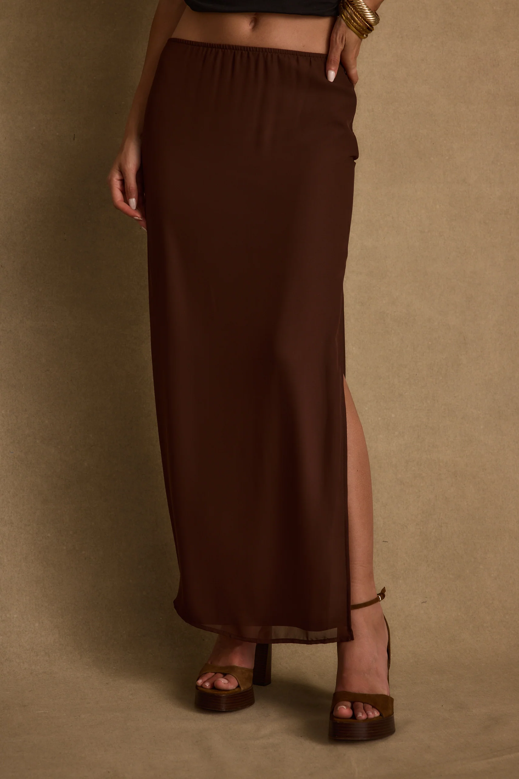 Layla Mocha Maxi Skirt - Image 5
