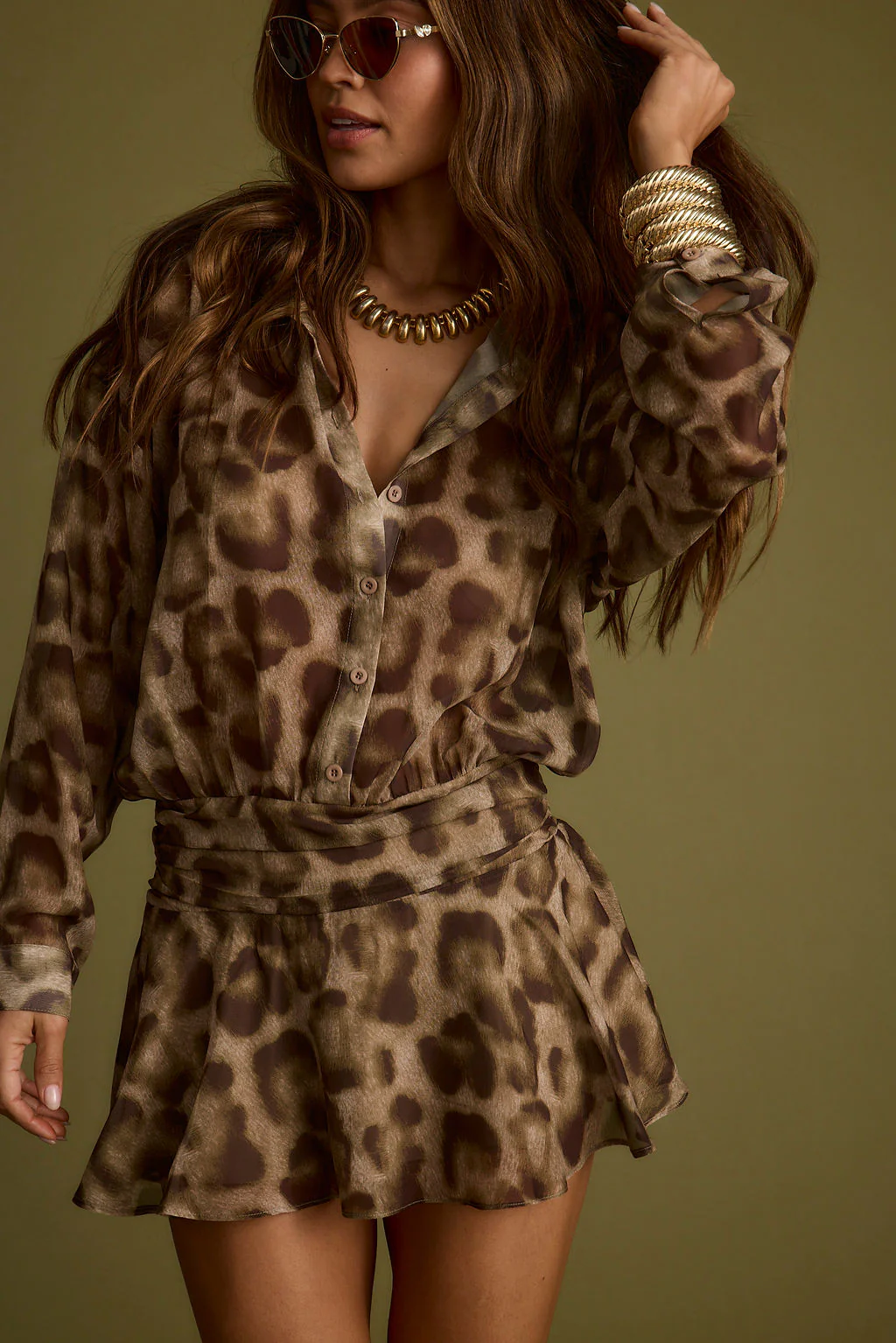 Lennox Leopard Drop Waist Micro Mini Dress - Image 4