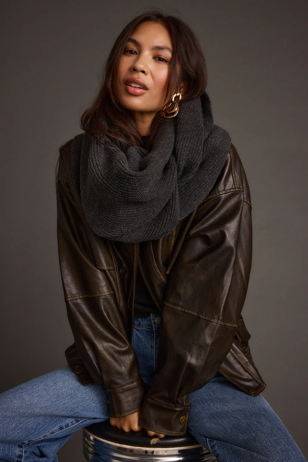 Lex Charcoal Scarf - Image 3