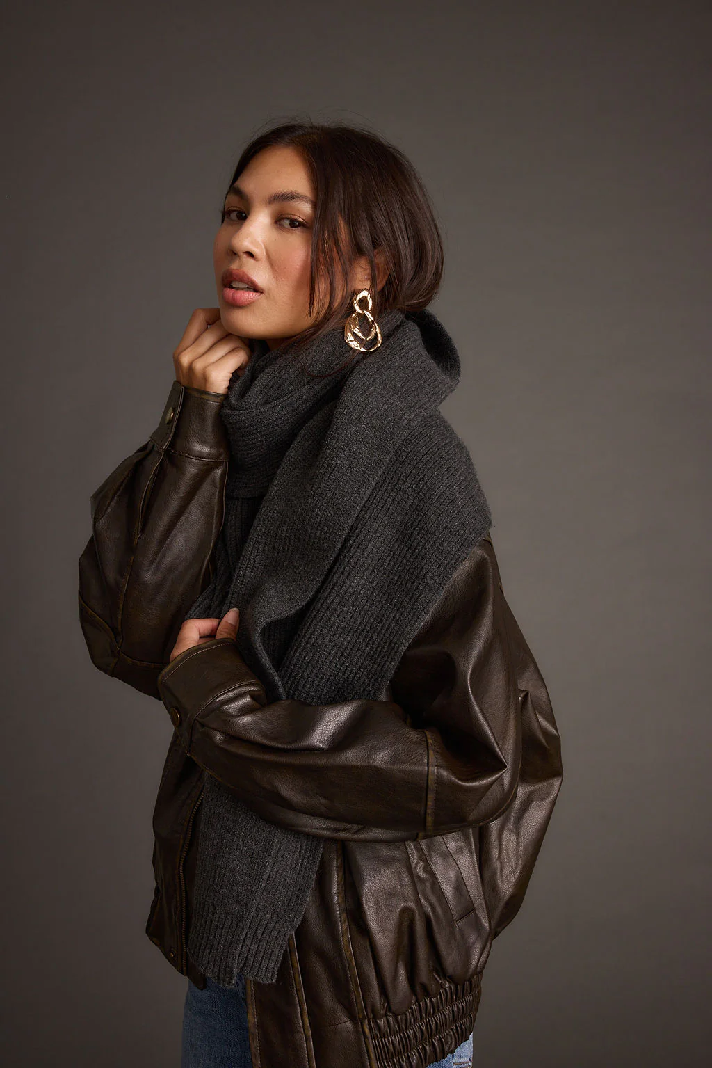 Lex Charcoal Scarf - Image 4