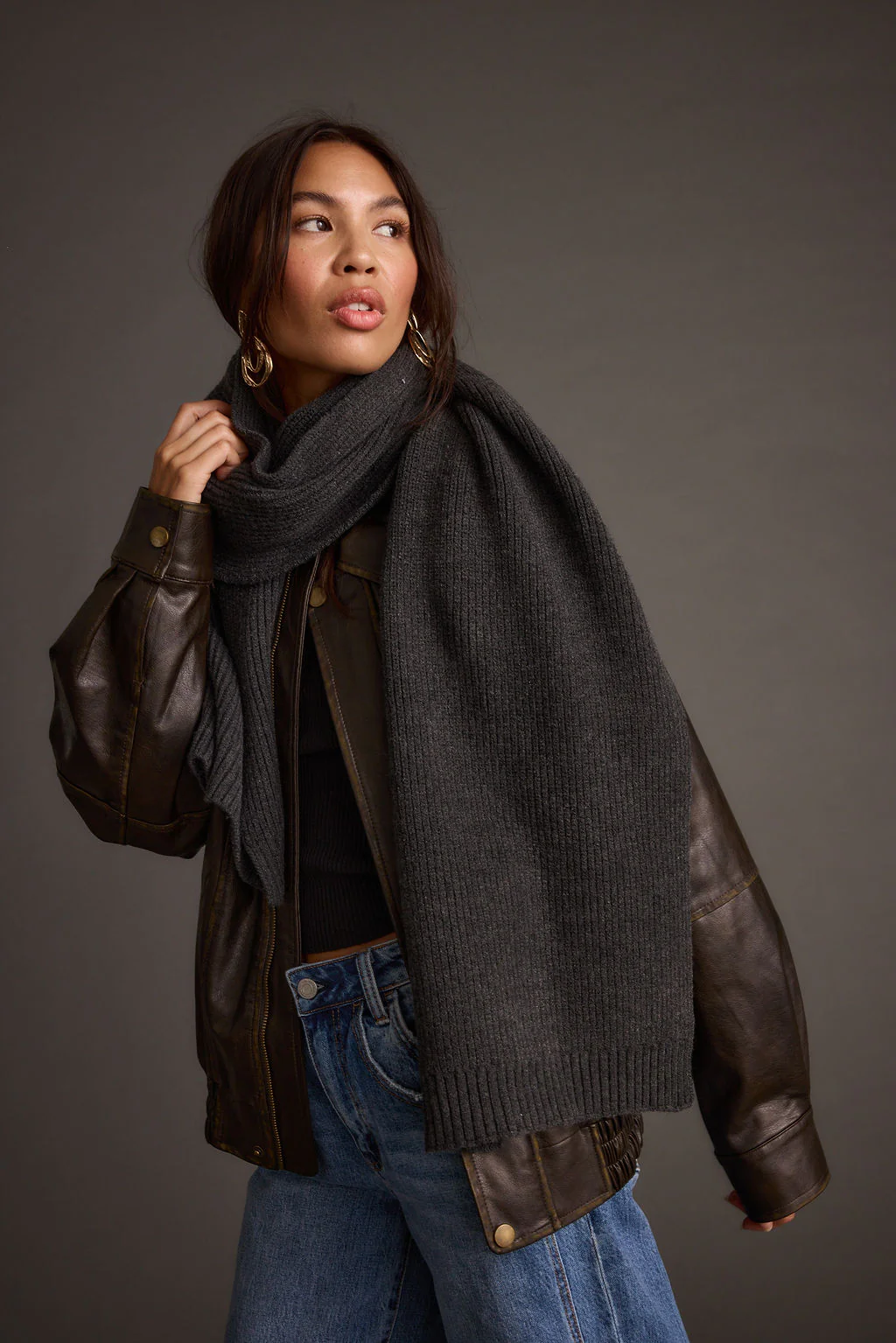 Lex Charcoal Scarf - Image 5