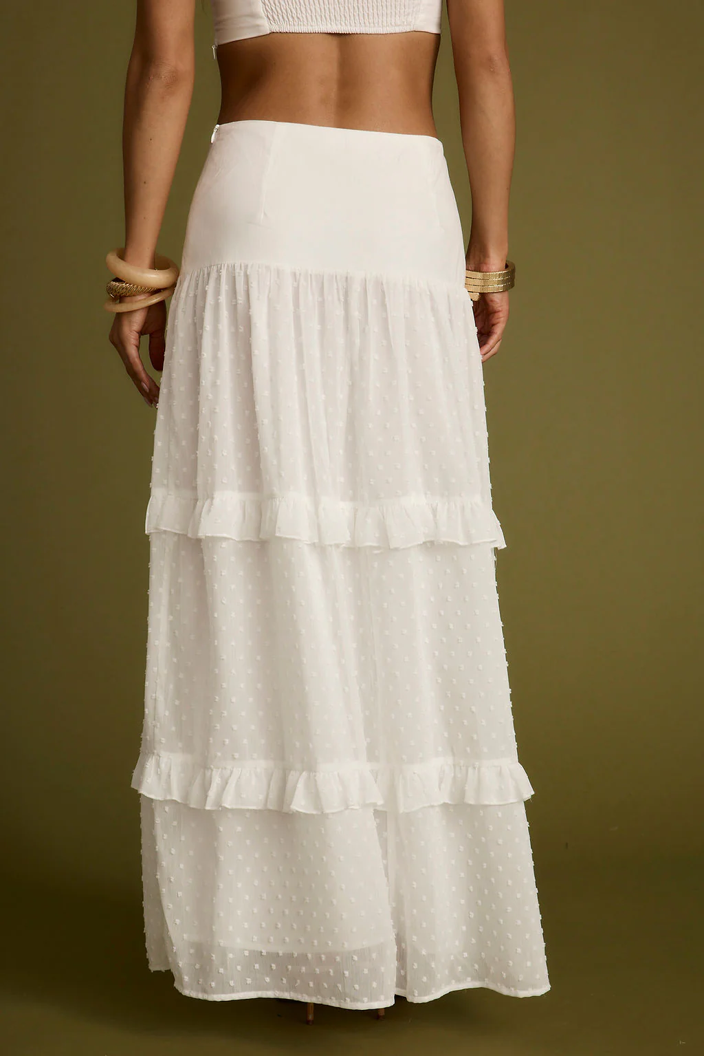 Liana White Low Rise Maxi Skirt - Image 7