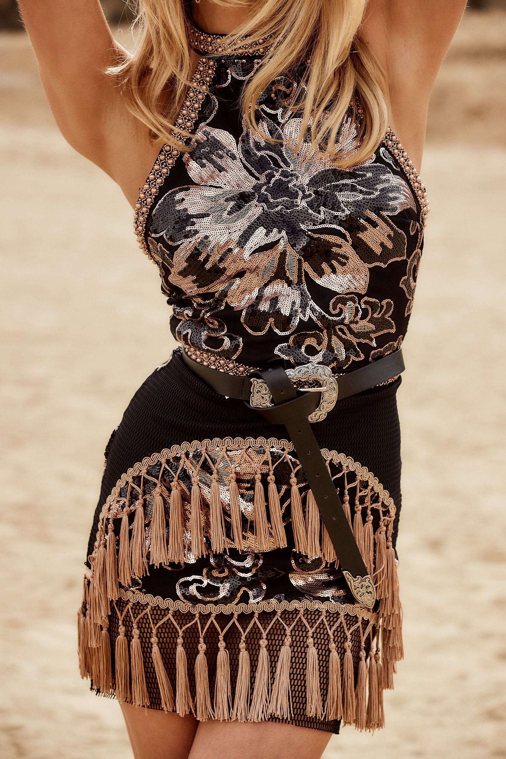 Like Gold Dust Sequin Fringe Dress - Image 8