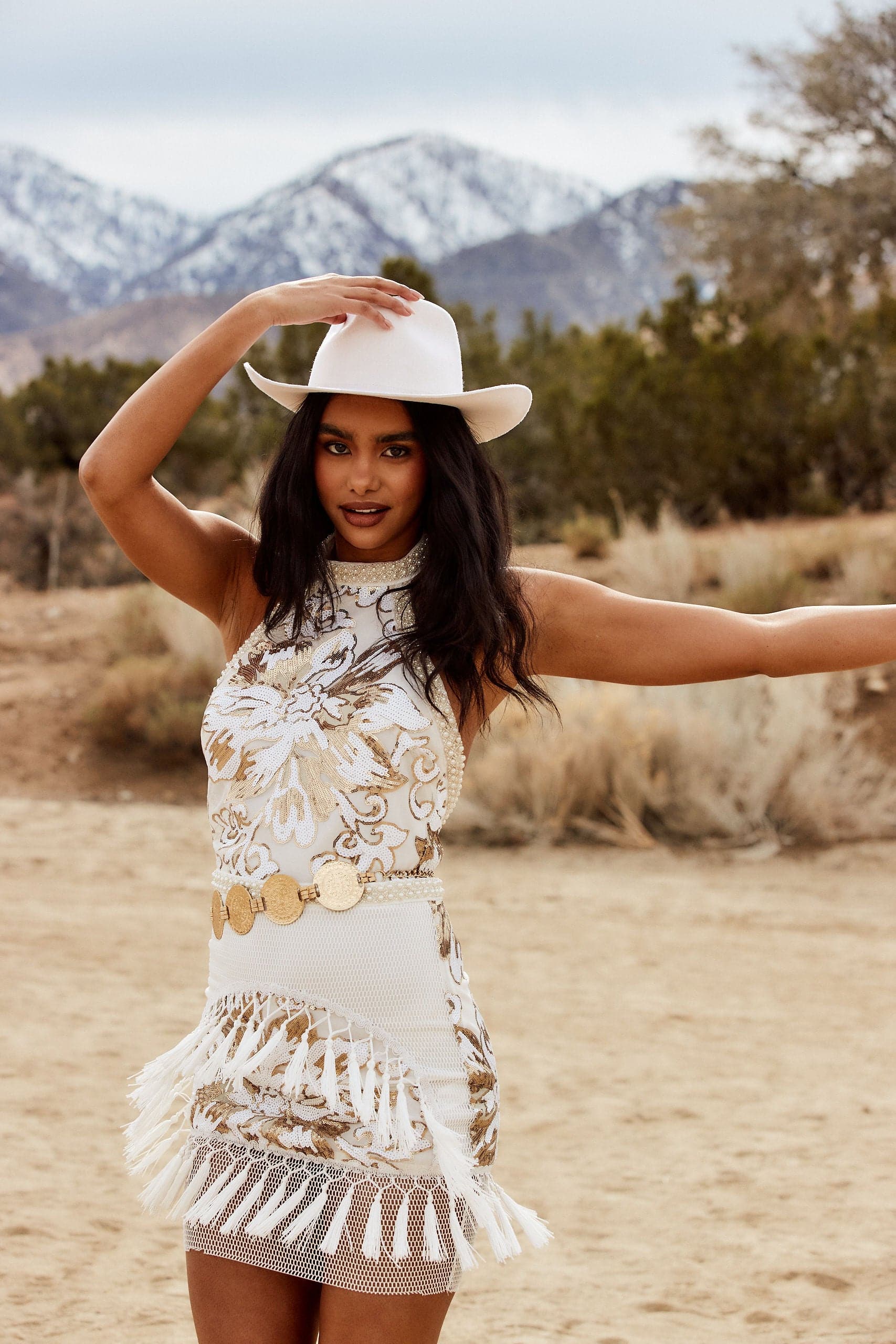 Like Gold Dust White Sequin Fringe Dress - Image 5