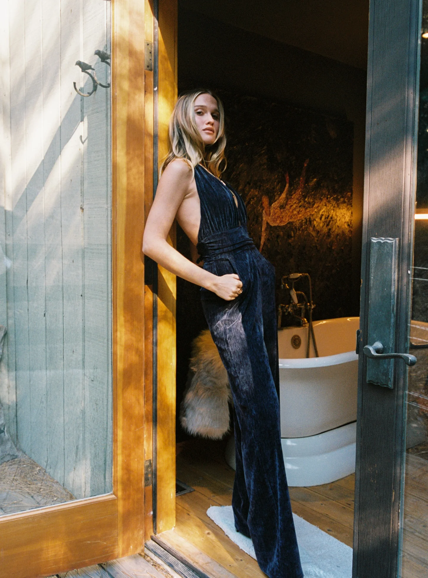 Limelight Midnight Velvet Halter Jumpsuit - Image 5