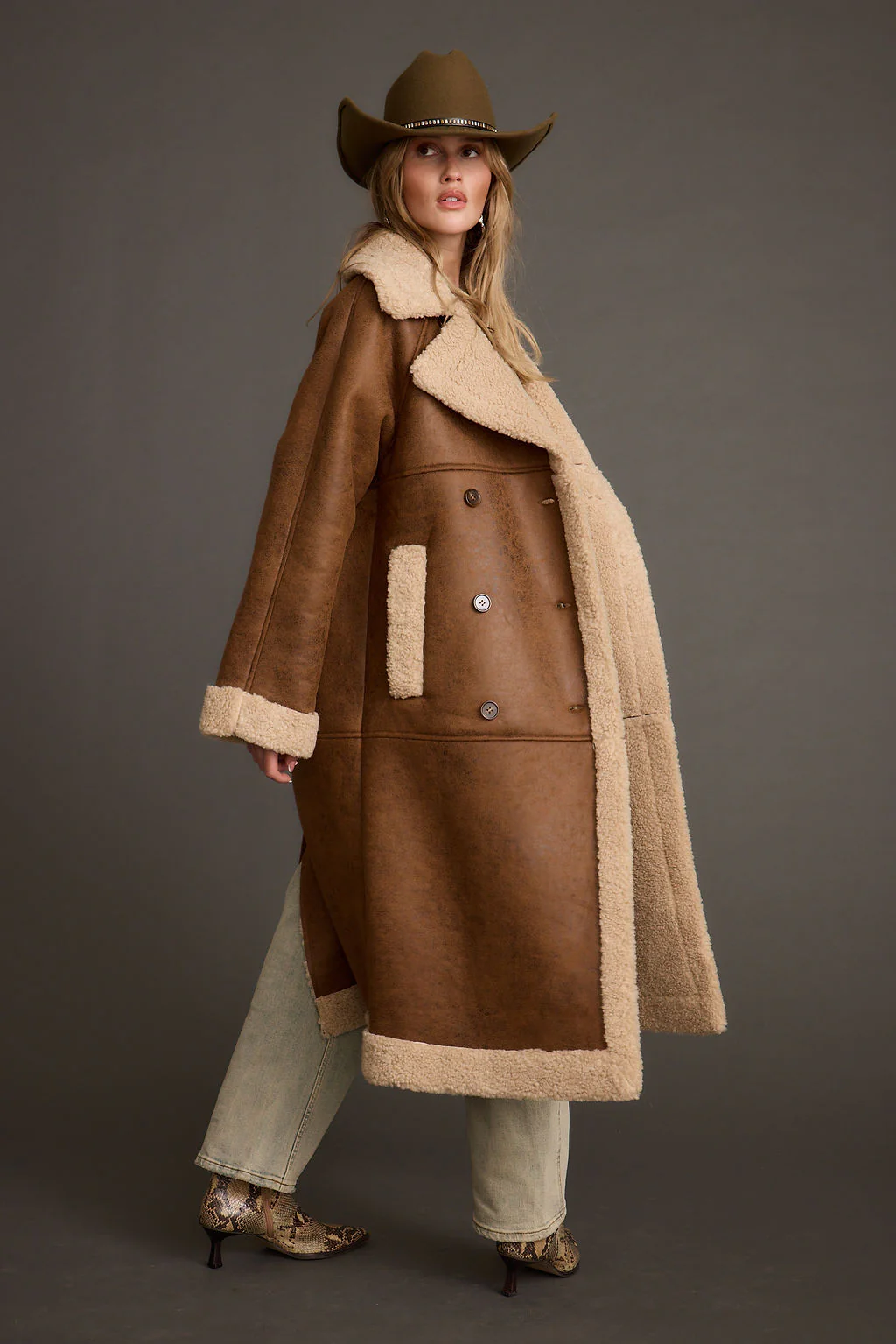 Livingston Brown Sherpa Coat - Image 3