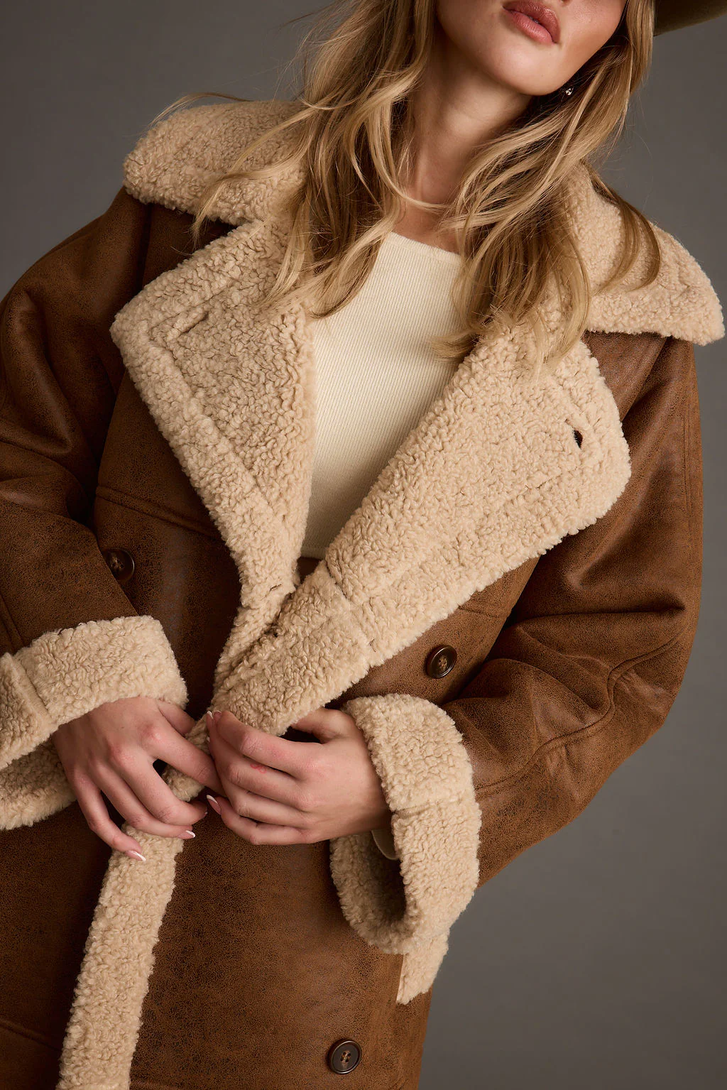 Livingston Brown Sherpa Coat - Image 7